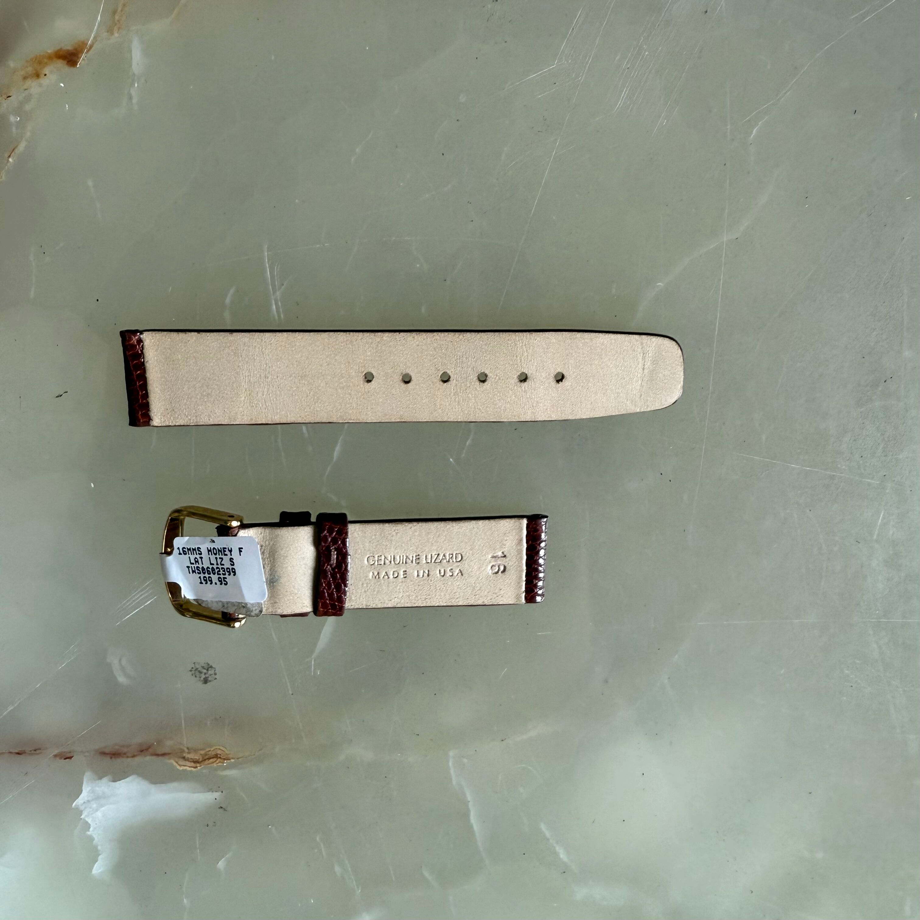 Genuine Lizard Brown Watch Strap Band 16mm with Buckle