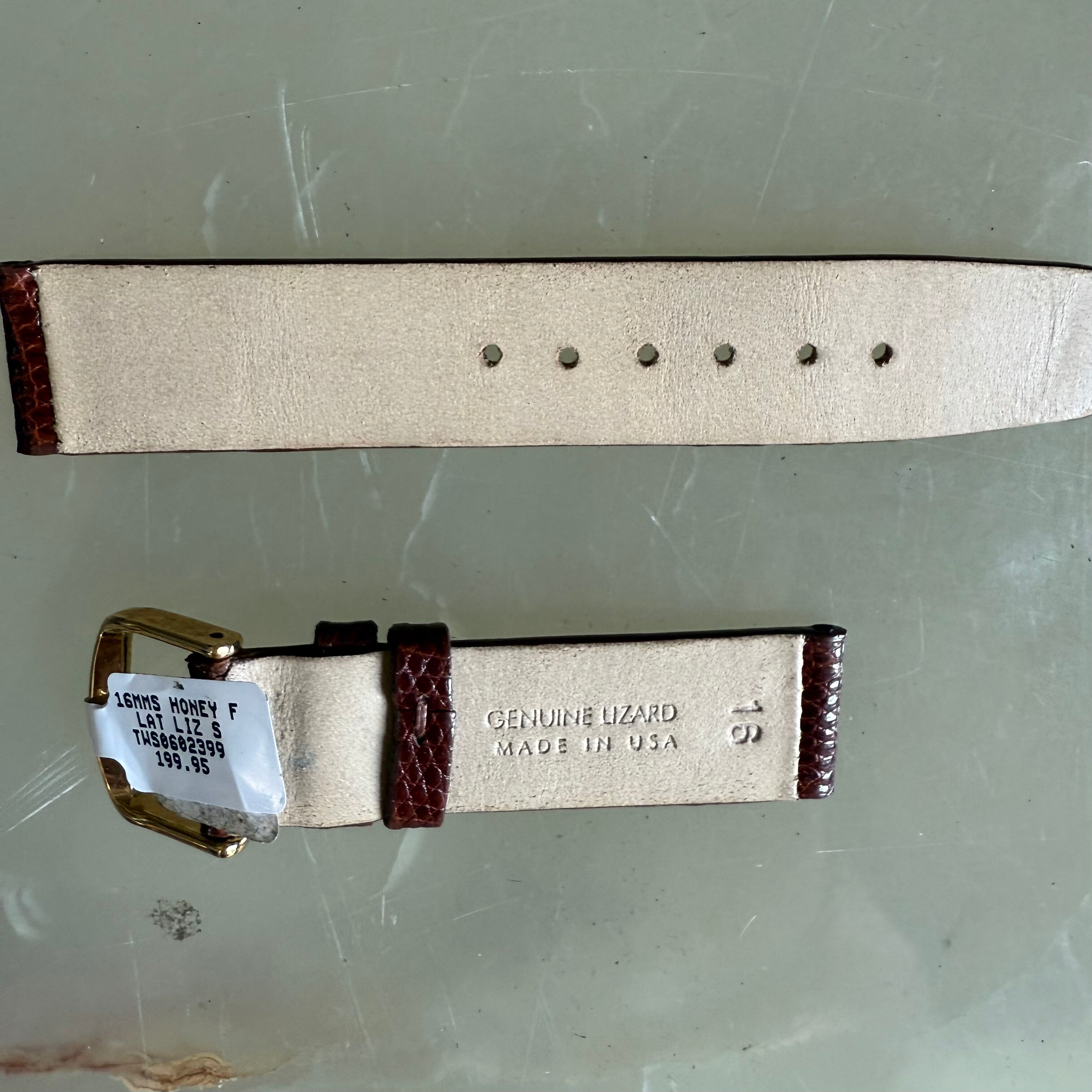 Genuine Lizard Brown Watch Strap Band 16mm with Buckle