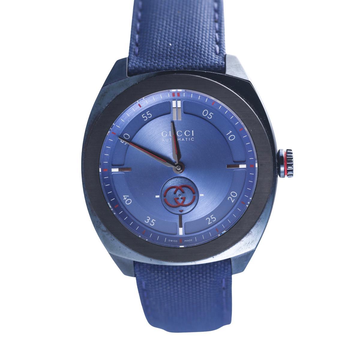 Gucci Interlocking G Blue Dial 41mm Automatic PVD Steel Watch YA142331