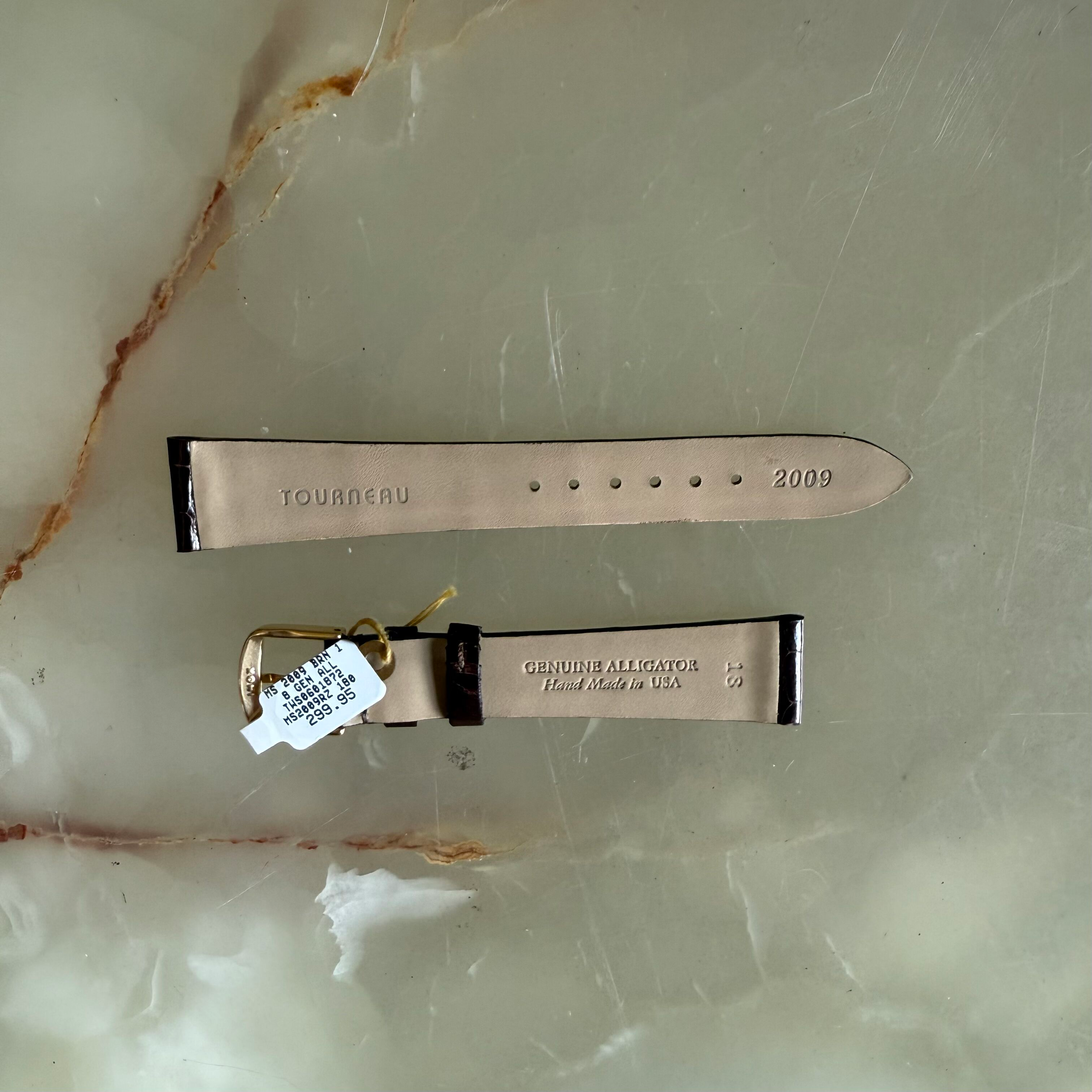 Genuine Alligator Brown Watch Strap Band 18mm Padded & Stitched with Buckle