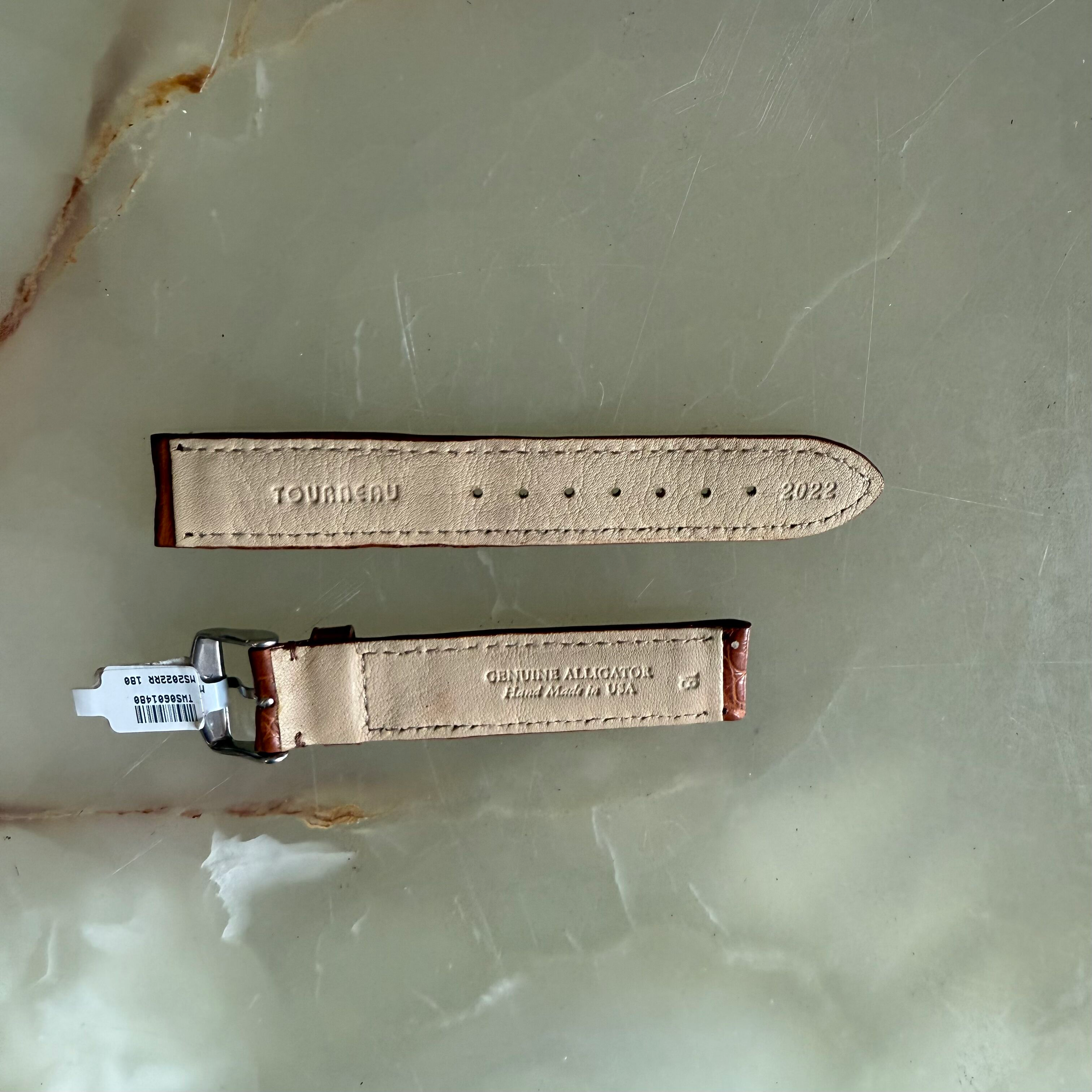 Genuine Alligator Brown Watch Strap Band 18mm Padded & Stitched with Buckle