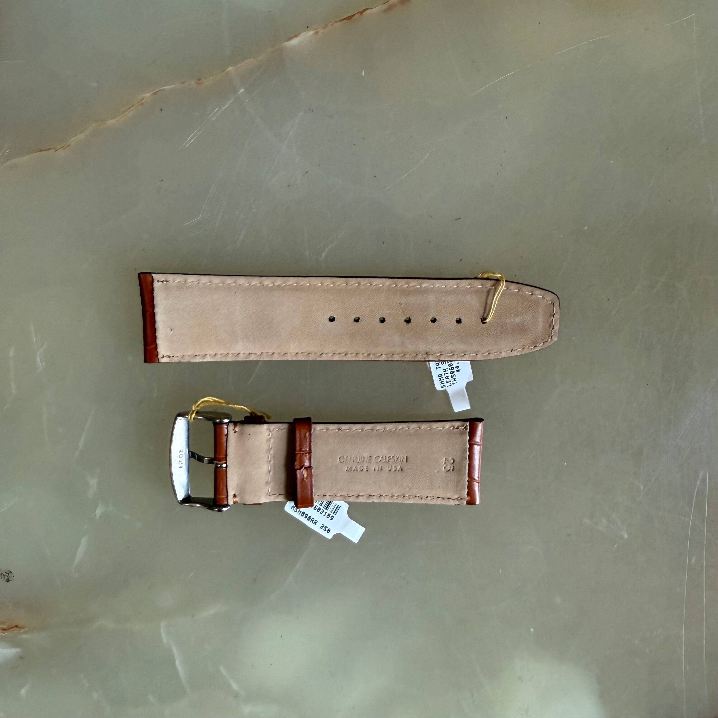 Genuine Alligator Brown Watch Strap Band 25mm Padded & Stitched with Buckle