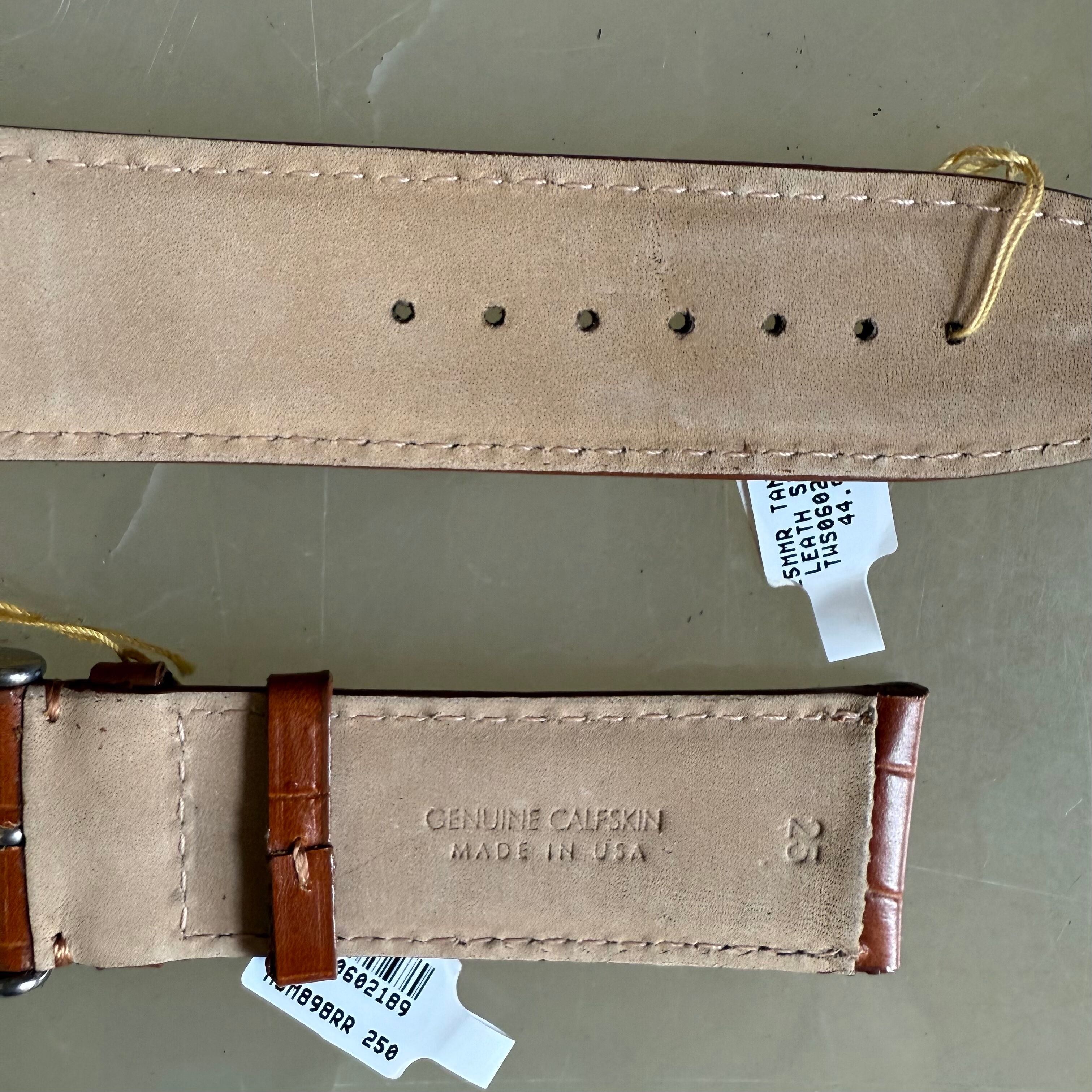 Genuine Alligator Brown Watch Strap Band 25mm Padded & Stitched with Buckle