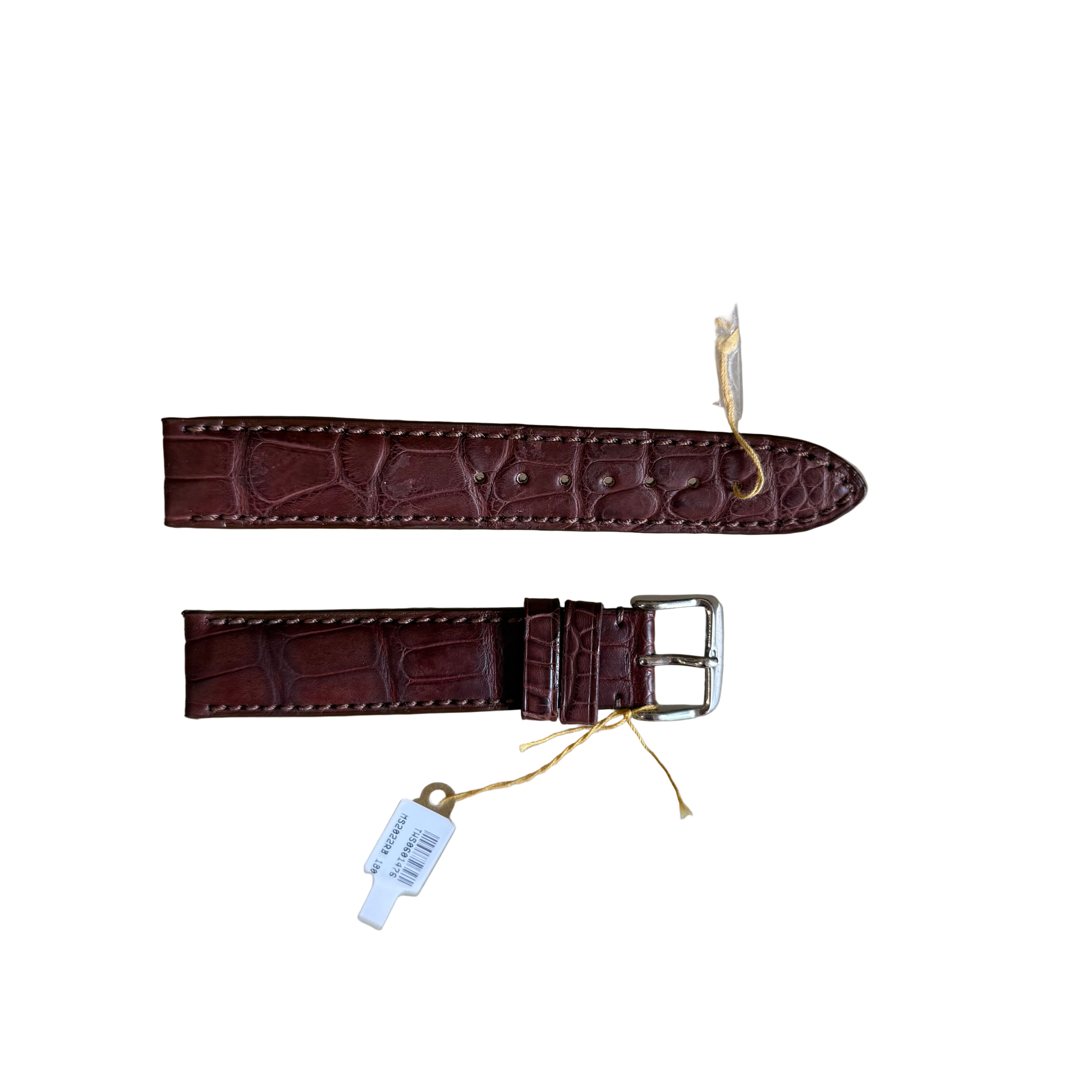 Genuine Alligator Brown Watch Strap Band 18mm Padded & Stitched with Buckle