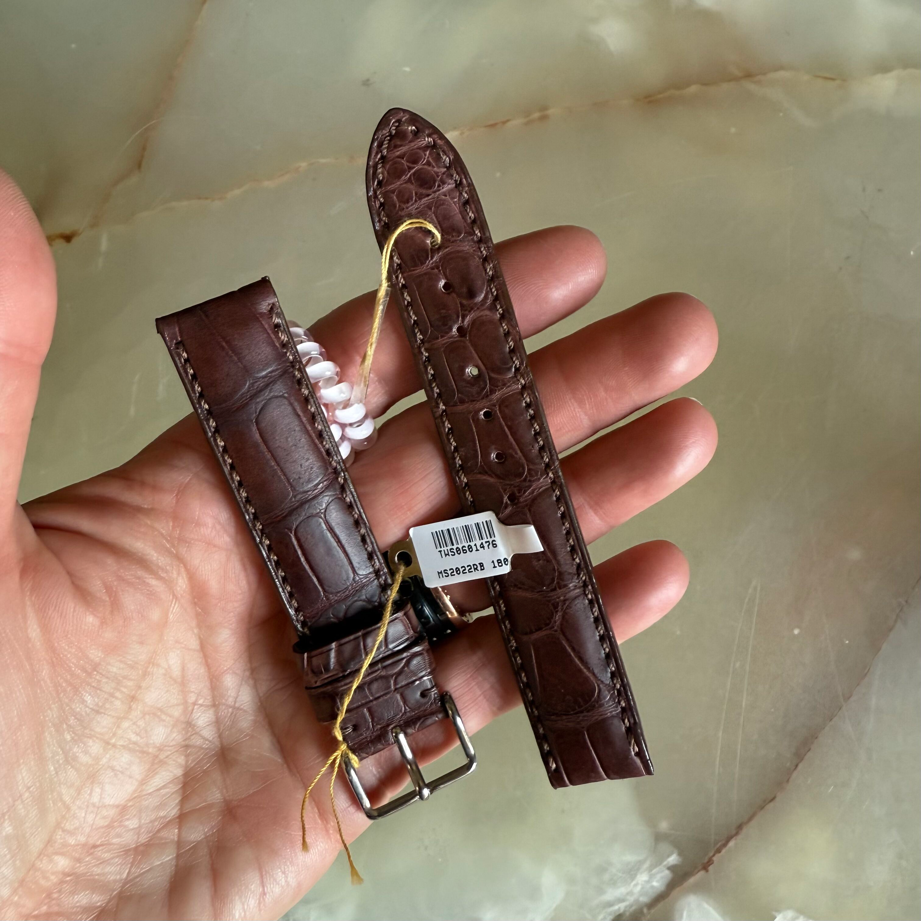 Genuine Alligator Brown Watch Strap Band 18mm Padded & Stitched with Buckle
