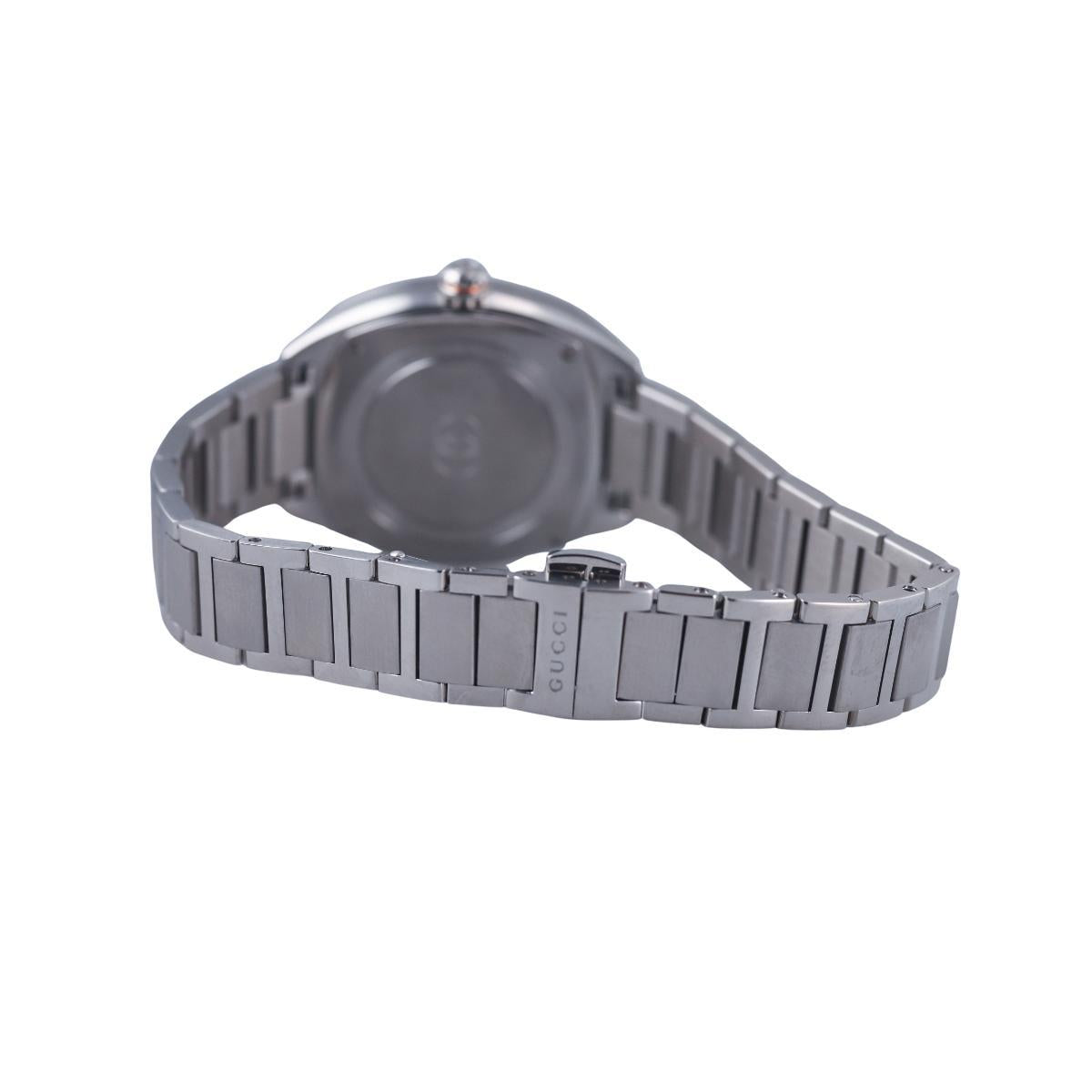 Gucci Interlocking G 29mm Black Dial Diamond Steel Ladies Watch YA142513