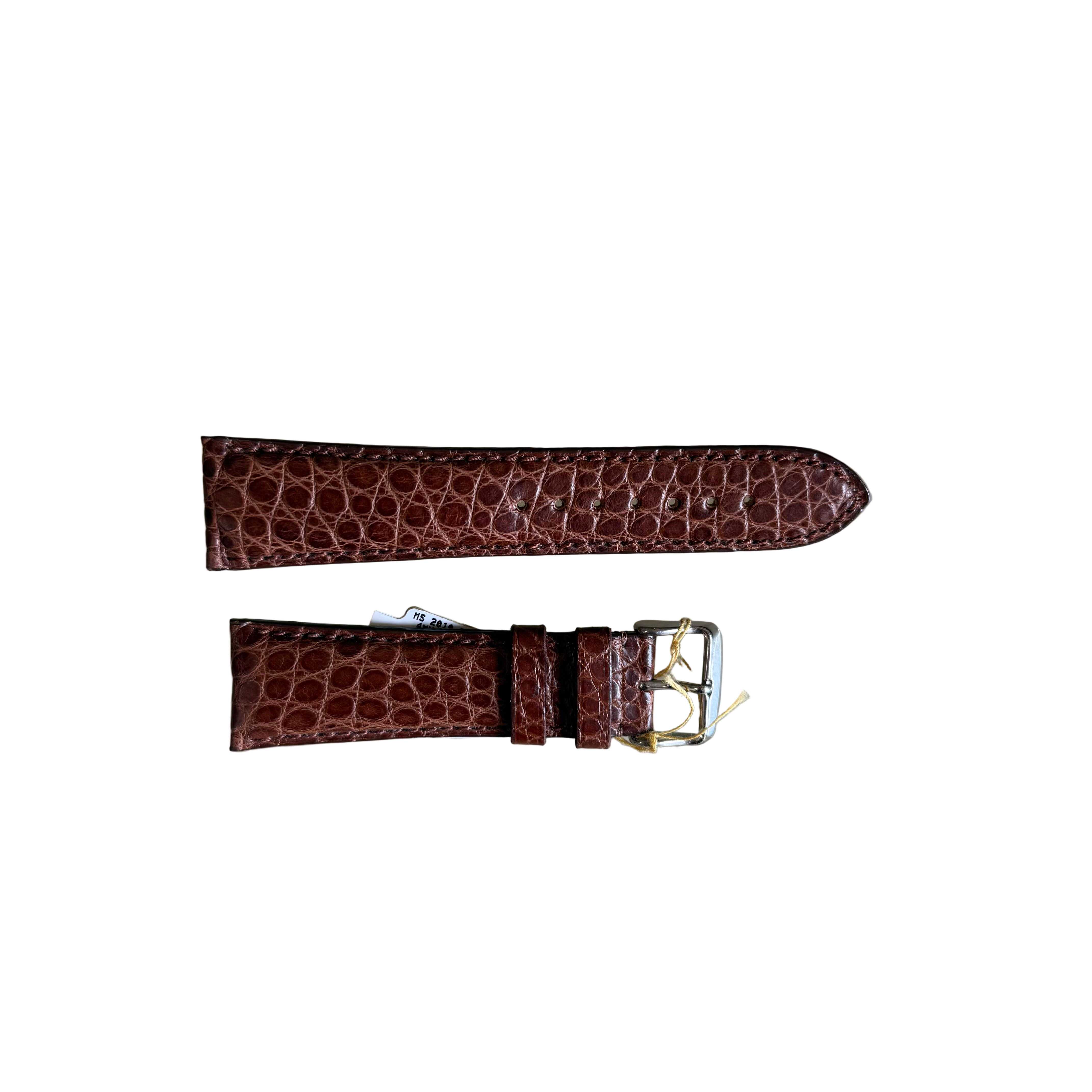 Genuine Alligator Brown Watch Strap Band 24mm Padded & Stitched with Buckle