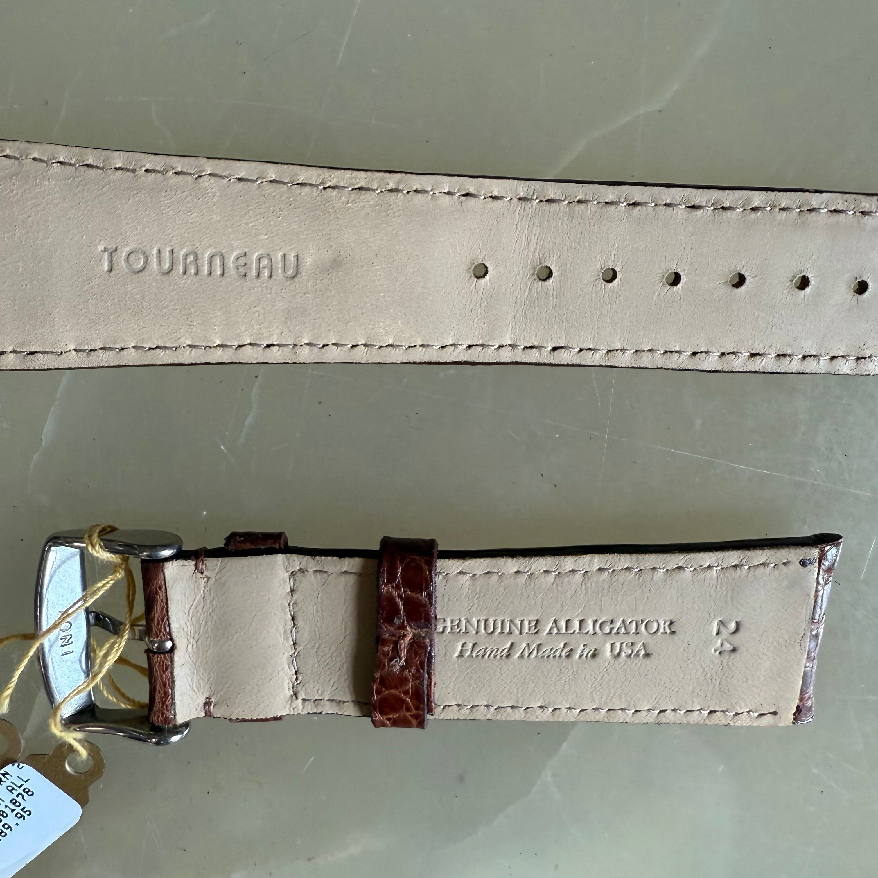 Genuine Alligator Brown Watch Strap Band 24mm Padded & Stitched with Buckle