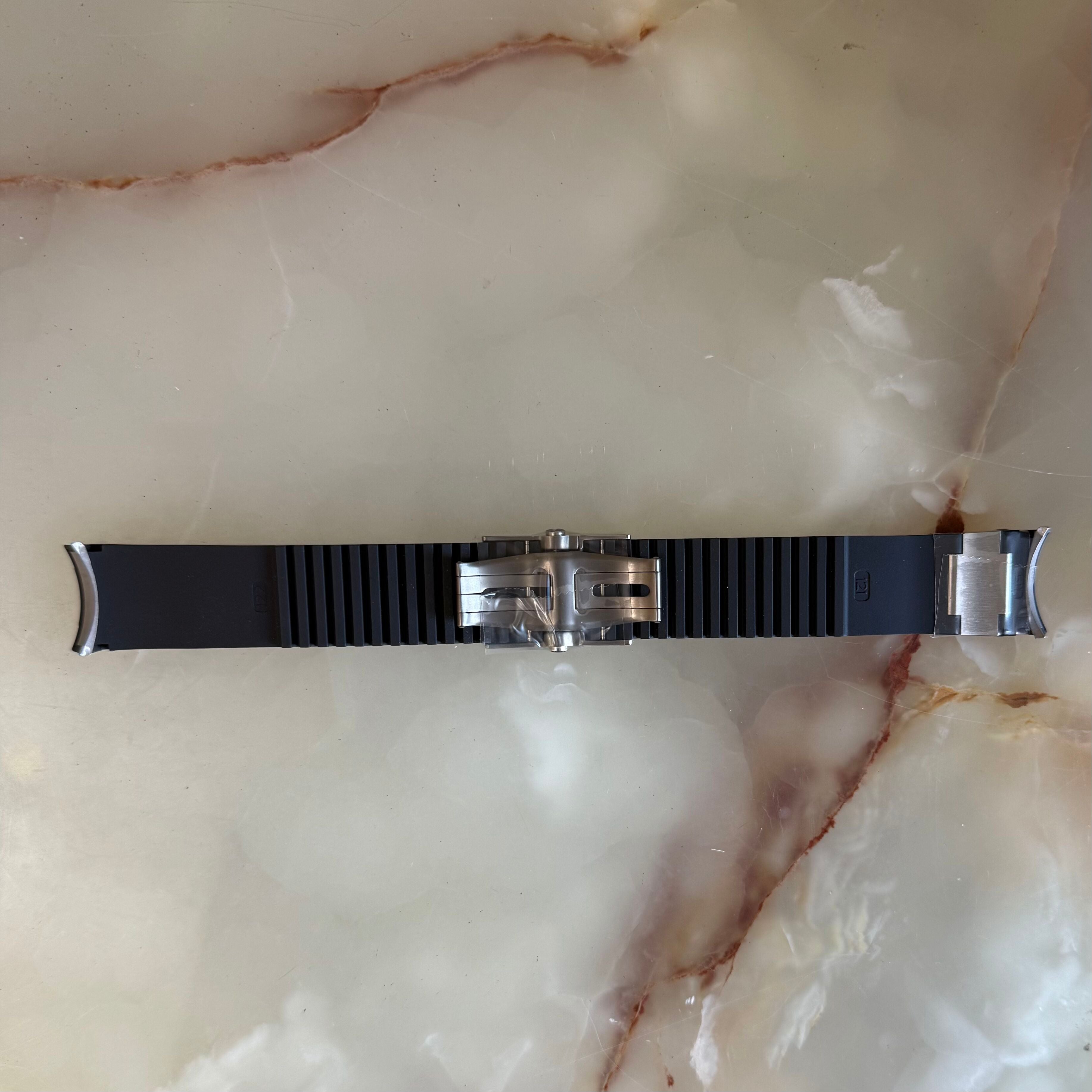 Authentic Ulysse Nardin Rubber Titanium Black Watch Strap Band 22mm w Deployant Clasp