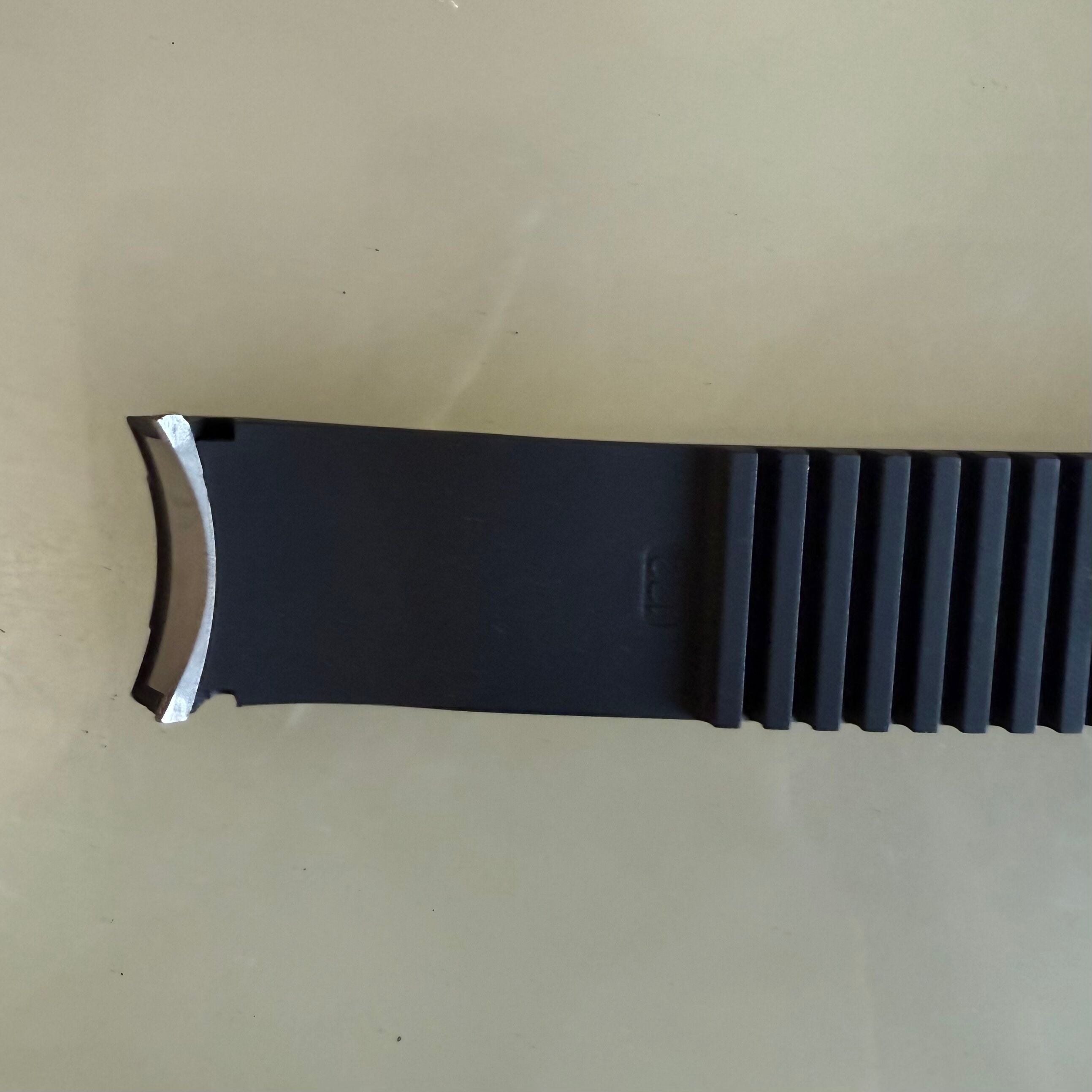 Authentic Ulysse Nardin Rubber Titanium Black Watch Strap Band 22mm w Deployant Clasp