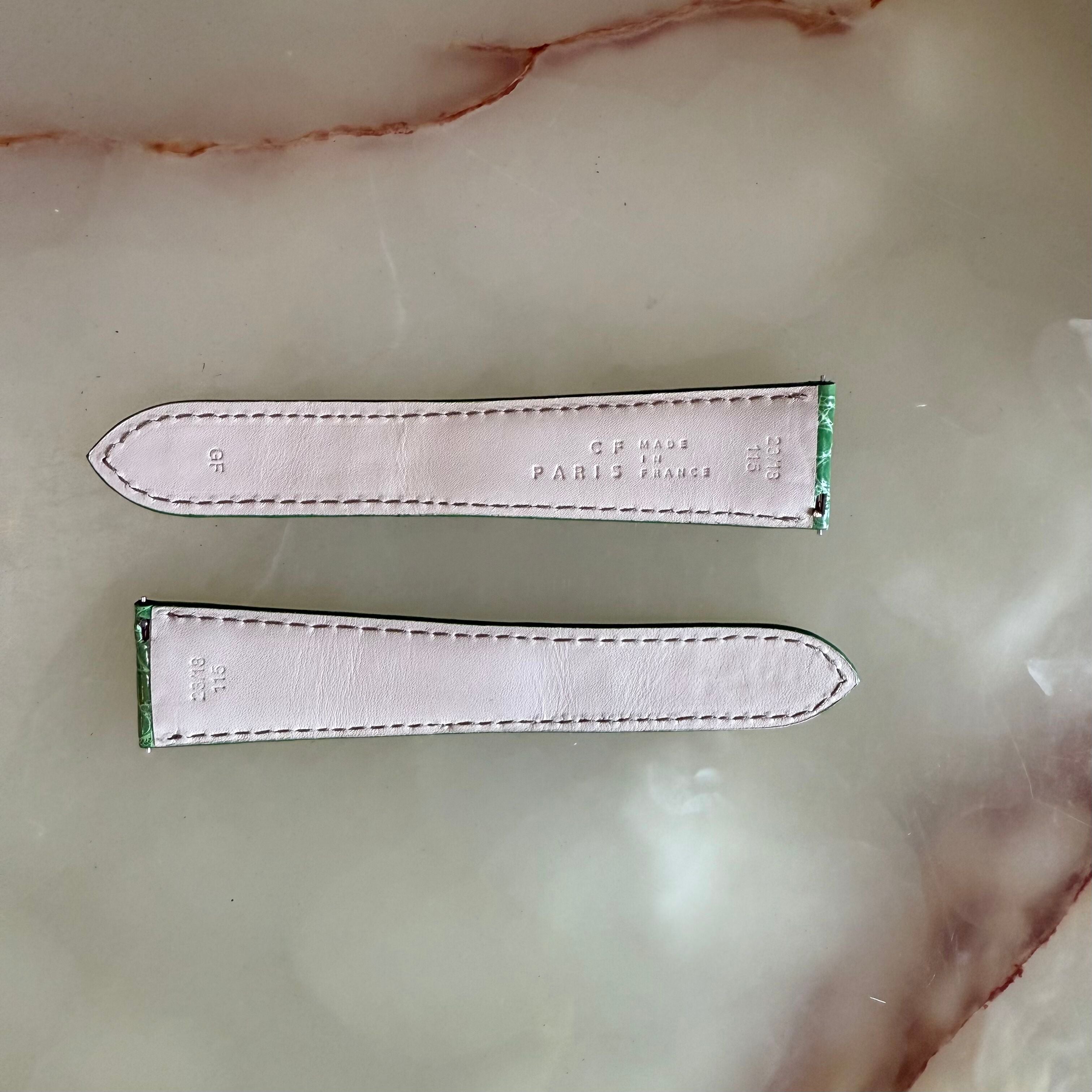 Authentic Camille Fournet Green Alligator Watch Strap Band 23mm
