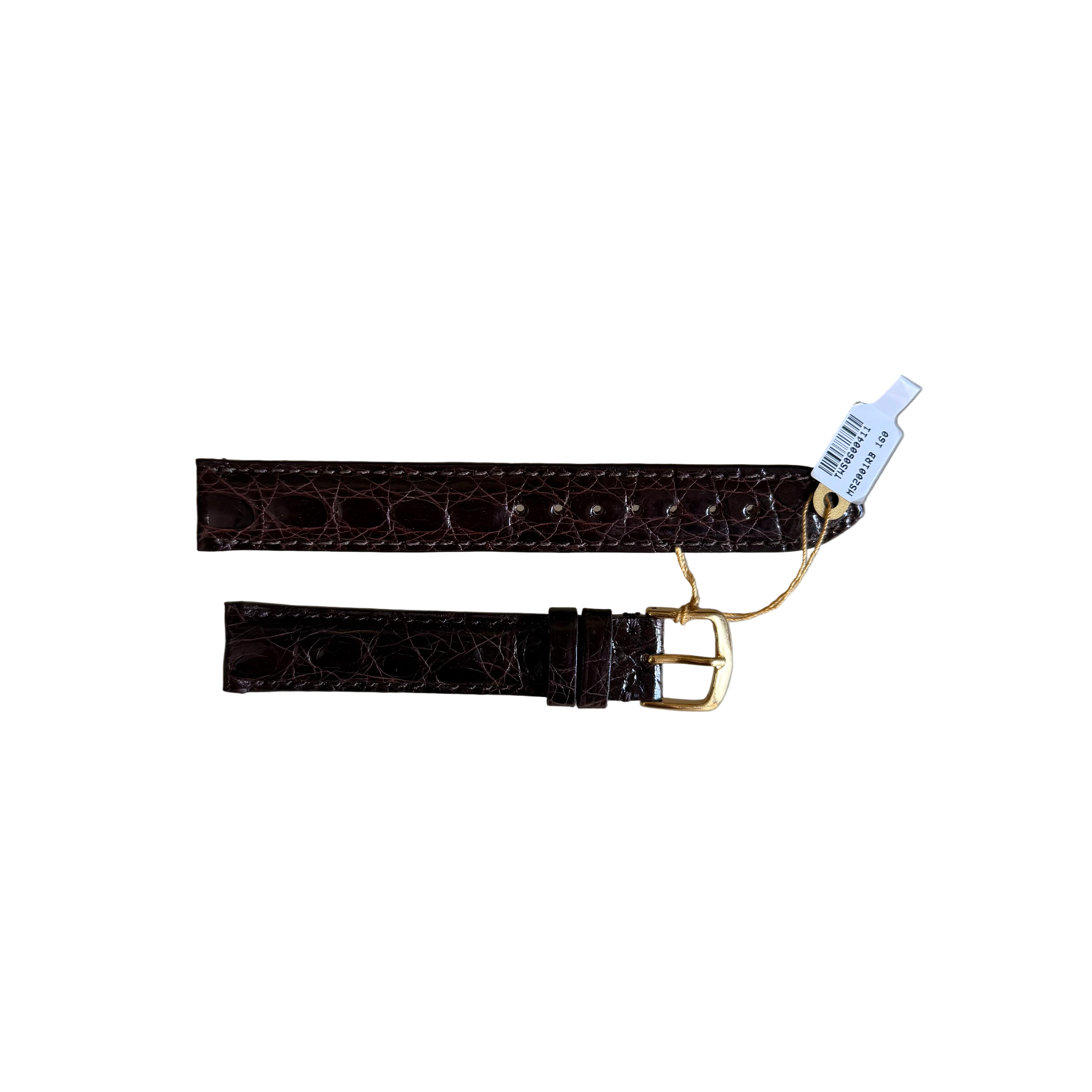 Genuine Alligator Brown Watch Strap Band 16mm Padded & Stitched with Buckle