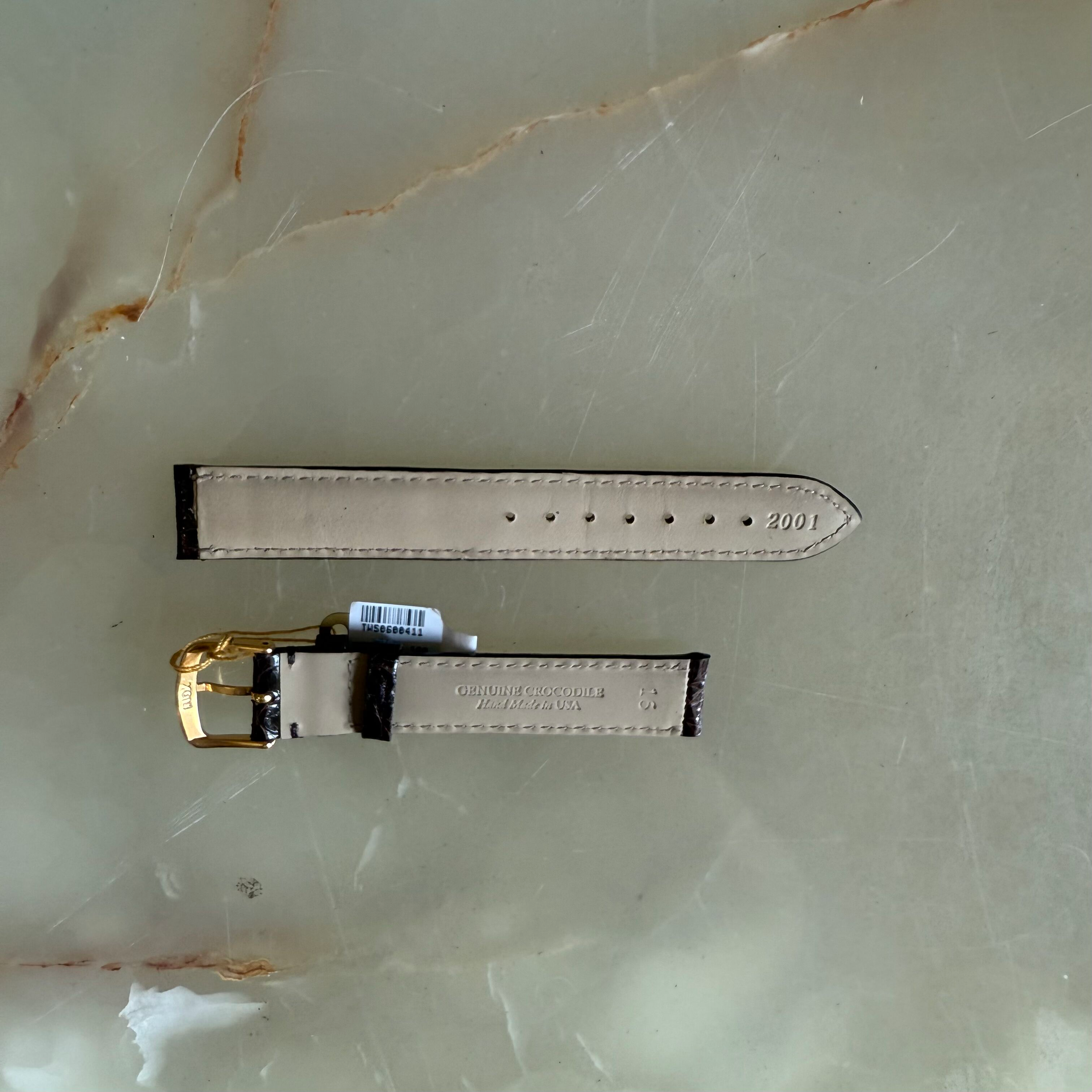 Genuine Alligator Brown Watch Strap Band 16mm Padded & Stitched with Buckle