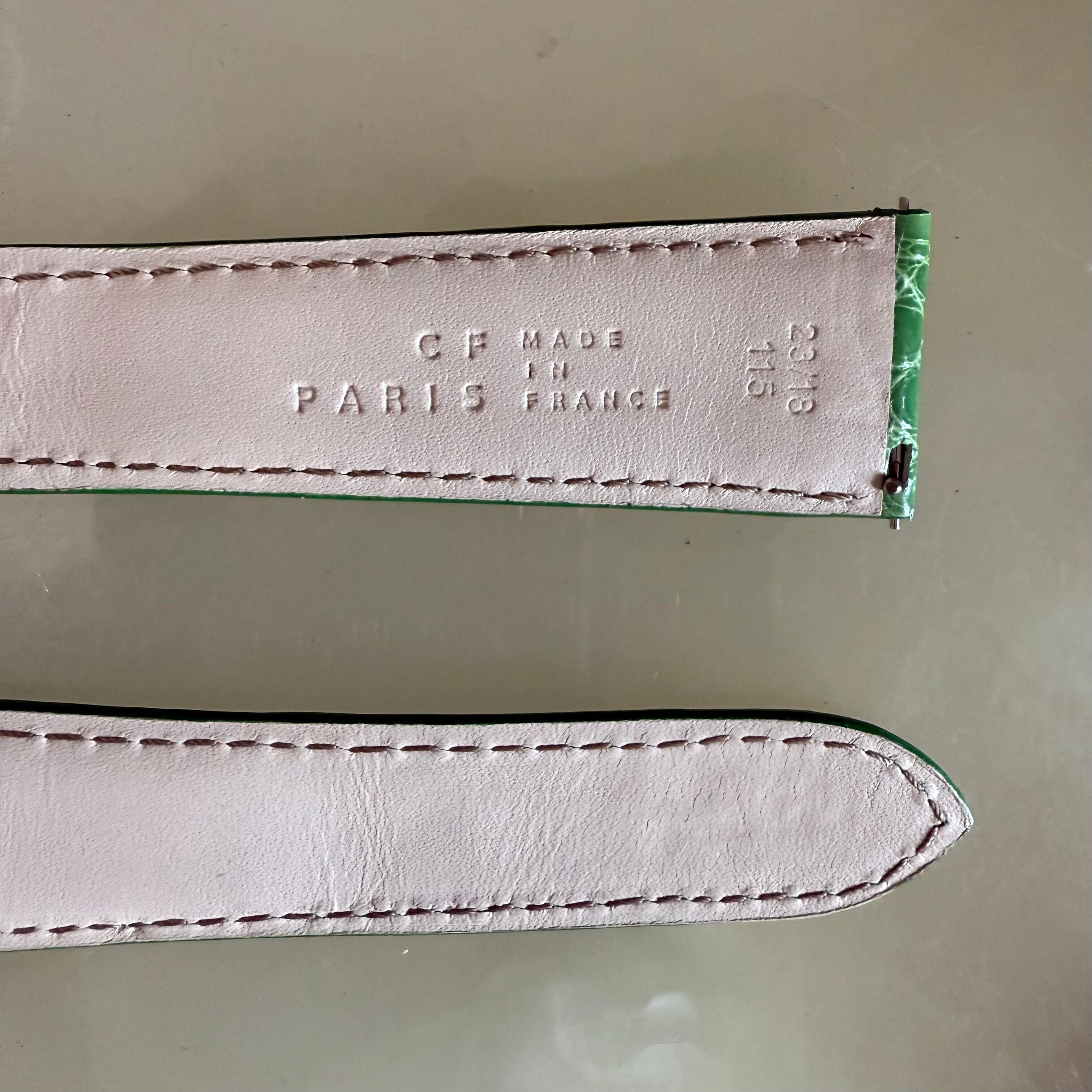Authentic Camille Fournet Green Alligator Watch Strap Band 23mm