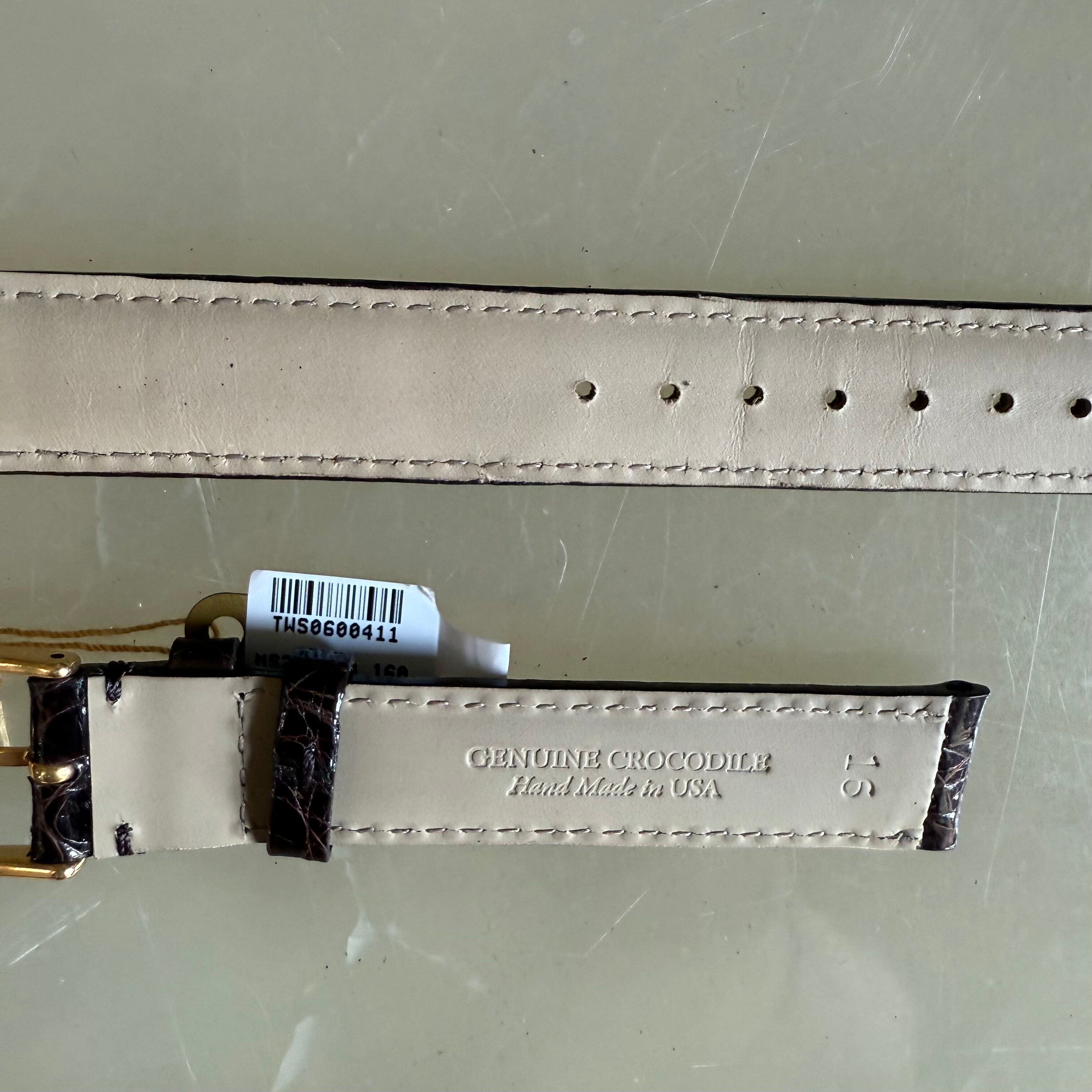 Genuine Alligator Brown Watch Strap Band 16mm Padded & Stitched with Buckle