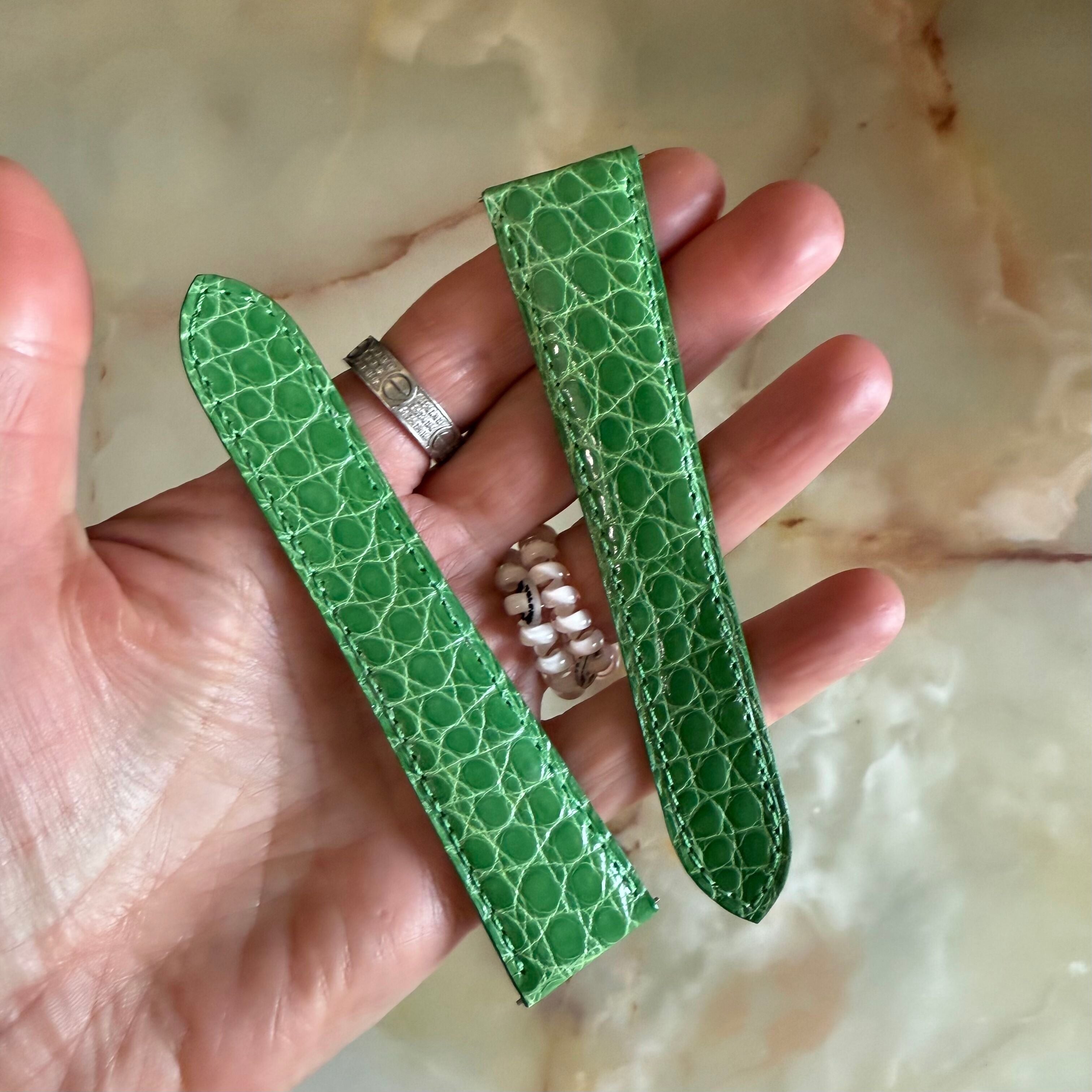 Authentic Camille Fournet Green Alligator Watch Strap Band 23mm