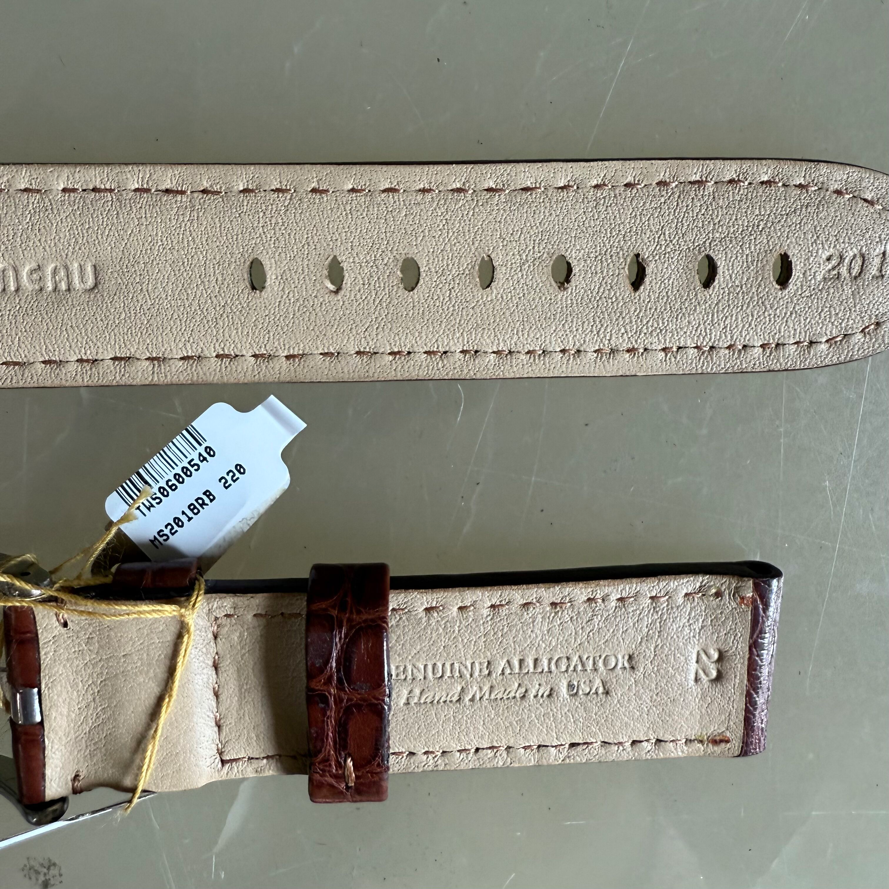 Genuine Alligator Brown Watch Strap Band 22mm Padded & Stitched with Buckle