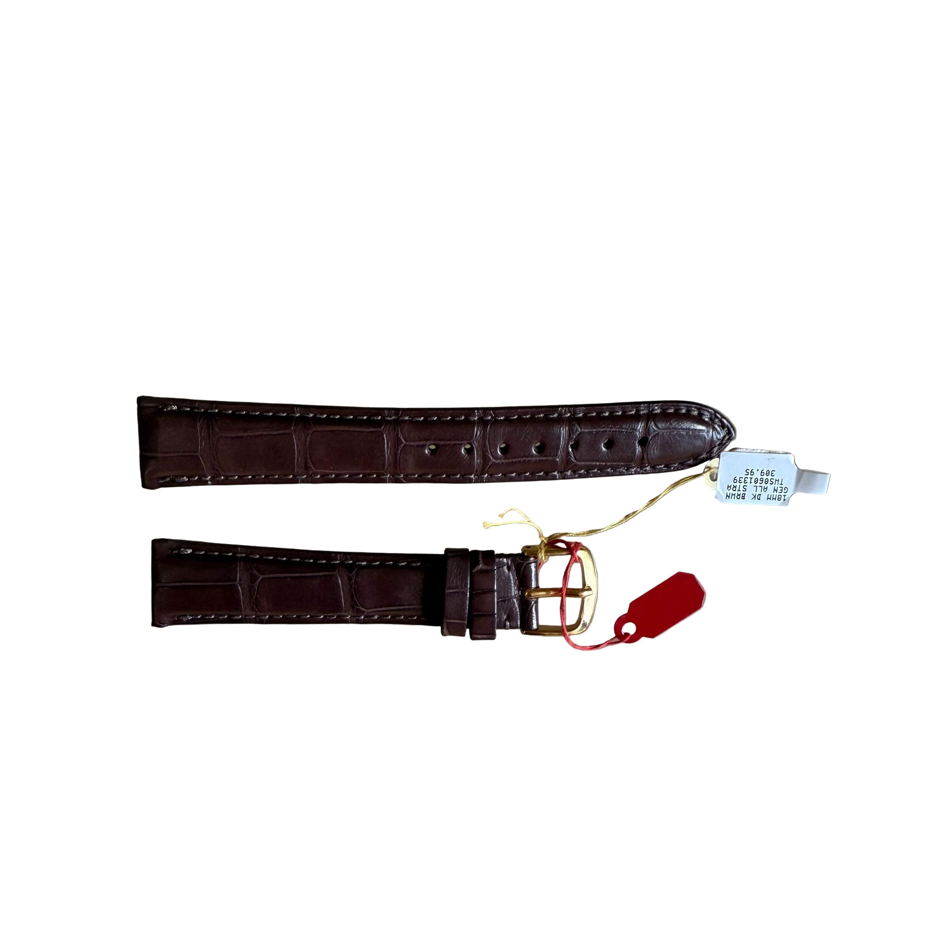 Genuine Alligator Brown Watch Strap Band 18mm Padded & Stitched with Buckle