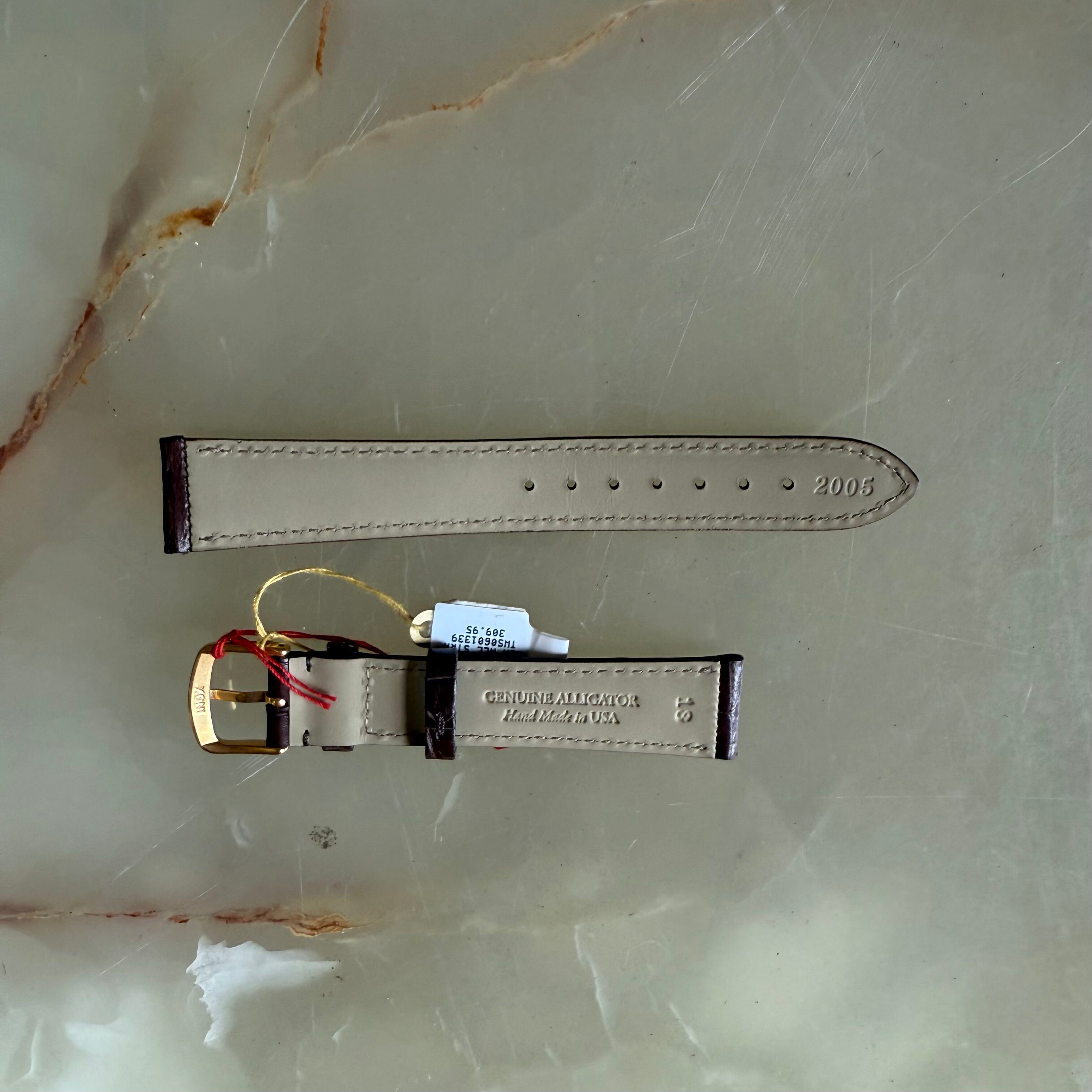 Genuine Alligator Brown Watch Strap Band 18mm Padded & Stitched with Buckle