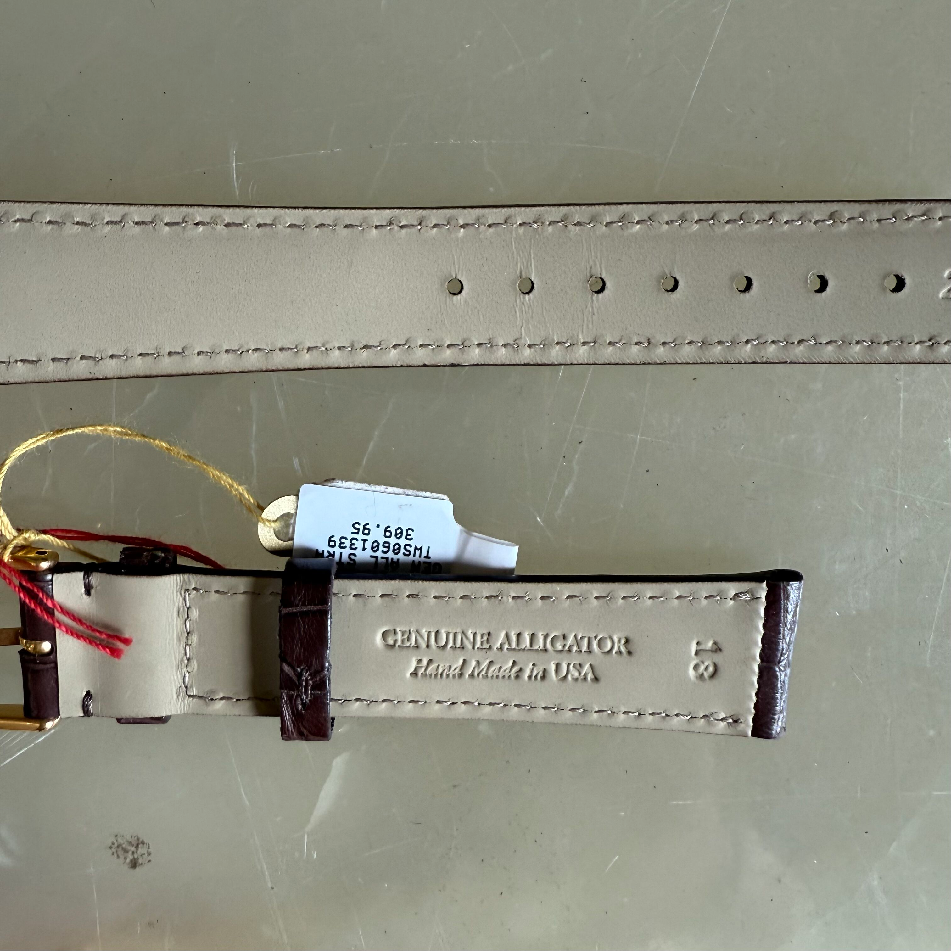 Genuine Alligator Brown Watch Strap Band 18mm Padded & Stitched with Buckle
