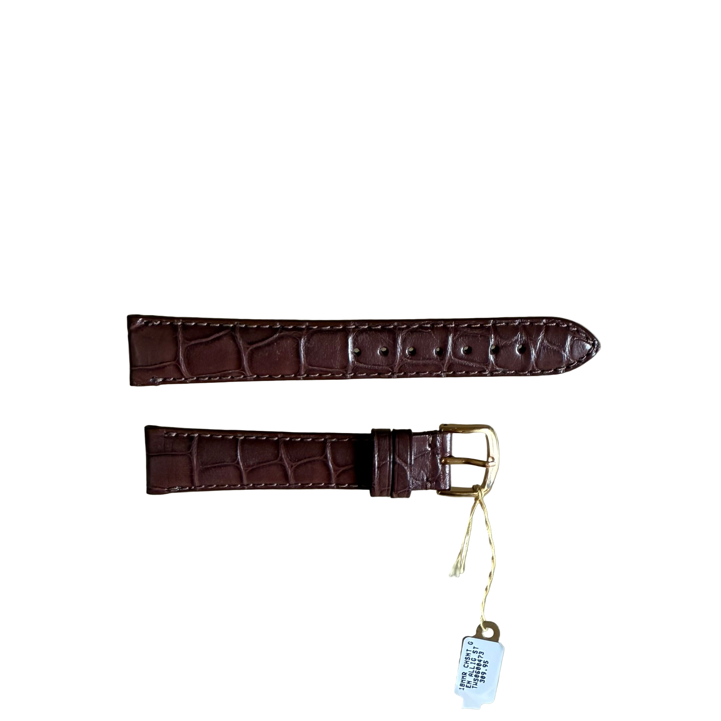 Genuine Alligator Brown Watch Strap Band 18mm Padded & Stitched with Buckle