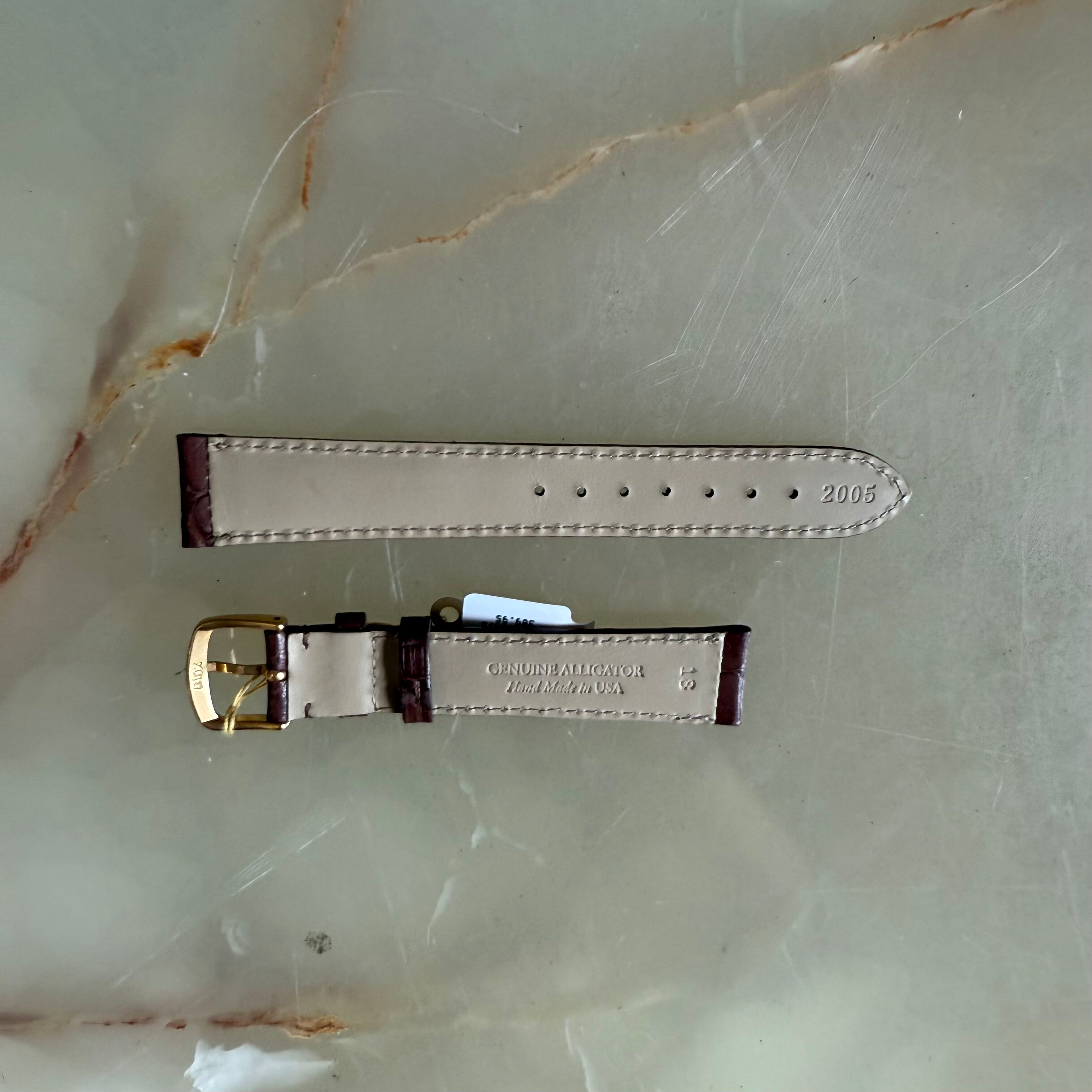 Genuine Alligator Brown Watch Strap Band 18mm Padded & Stitched with Buckle