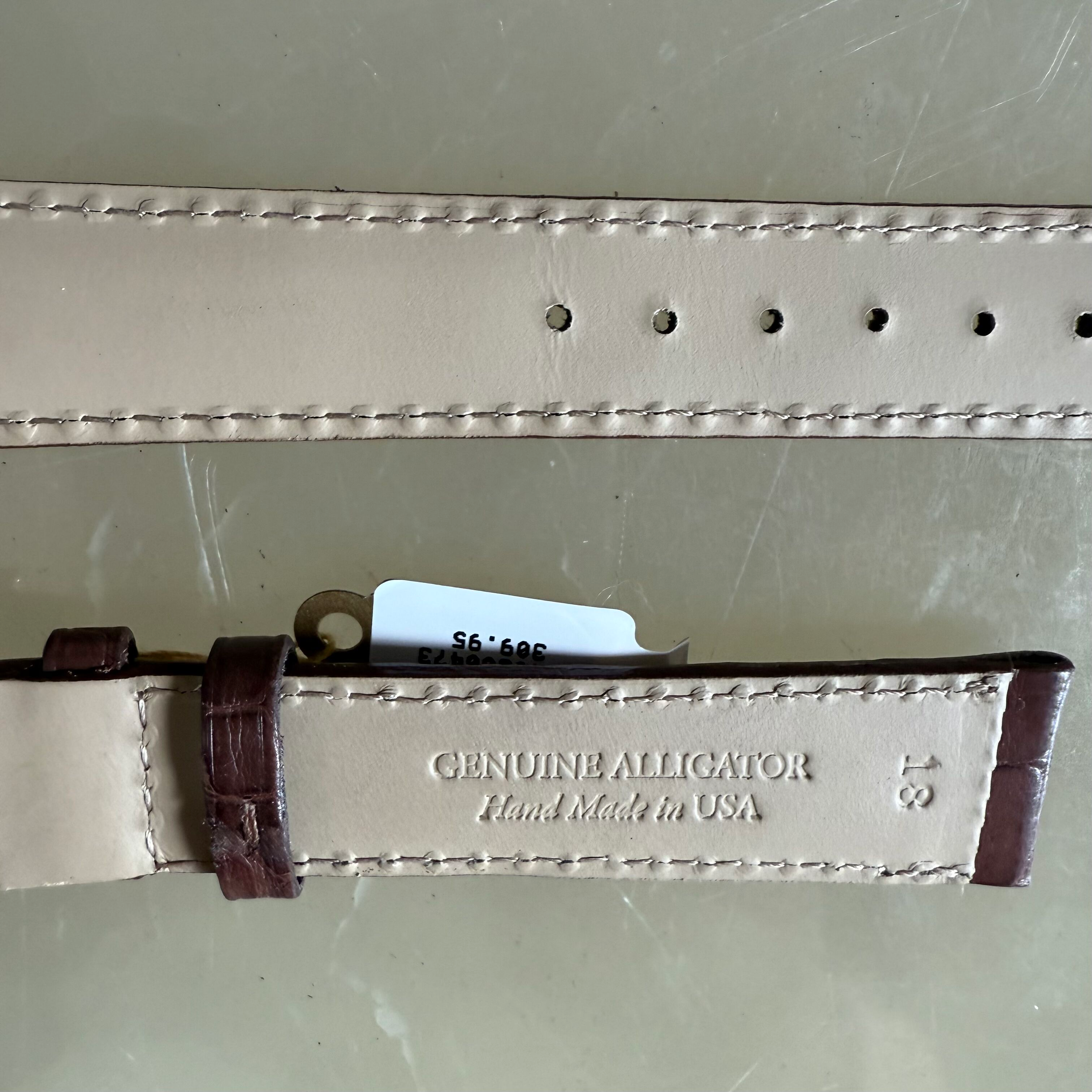 Genuine Alligator Brown Watch Strap Band 18mm Padded & Stitched with Buckle