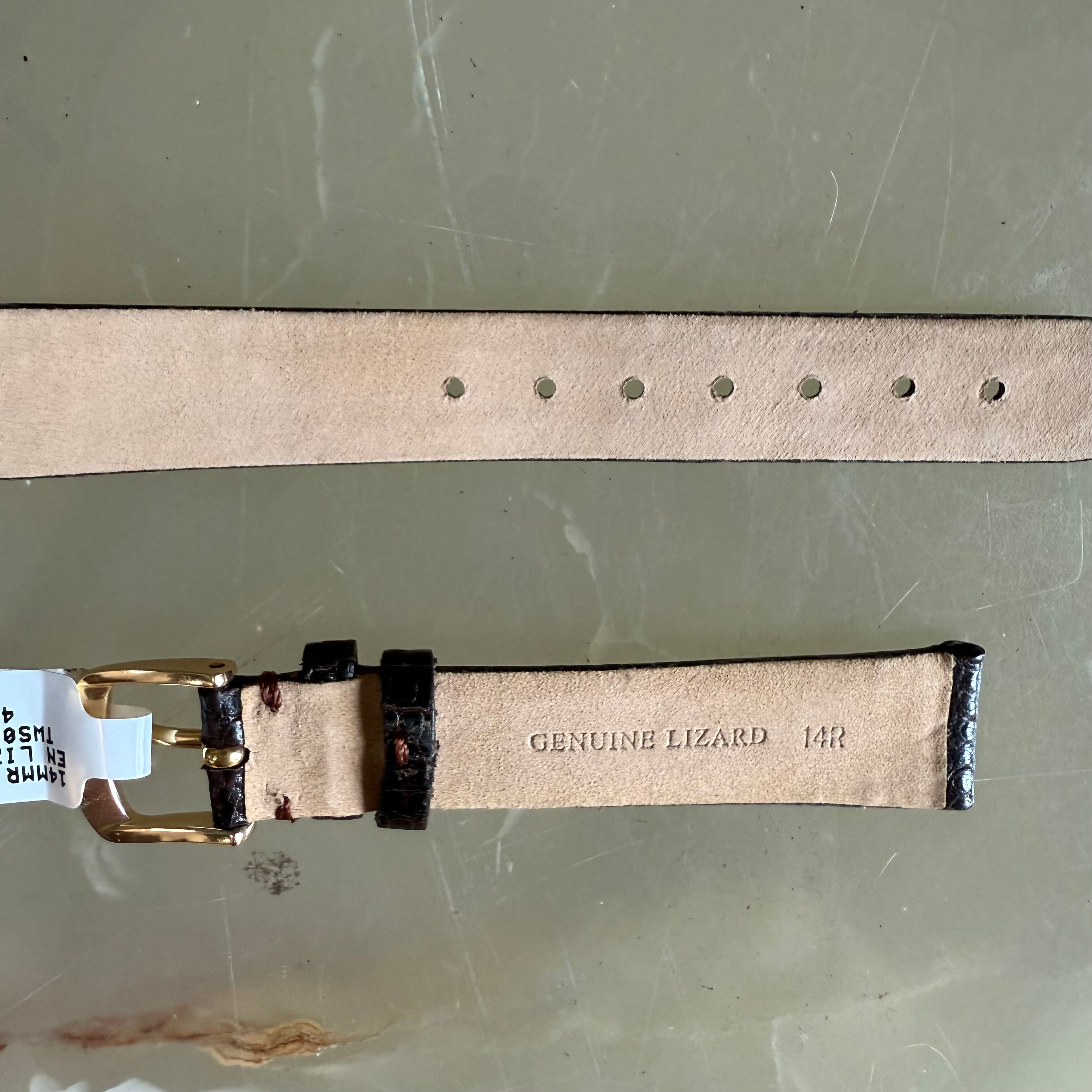 Genuine Lizard Brown Watch Strap Band 14mm with Buckle