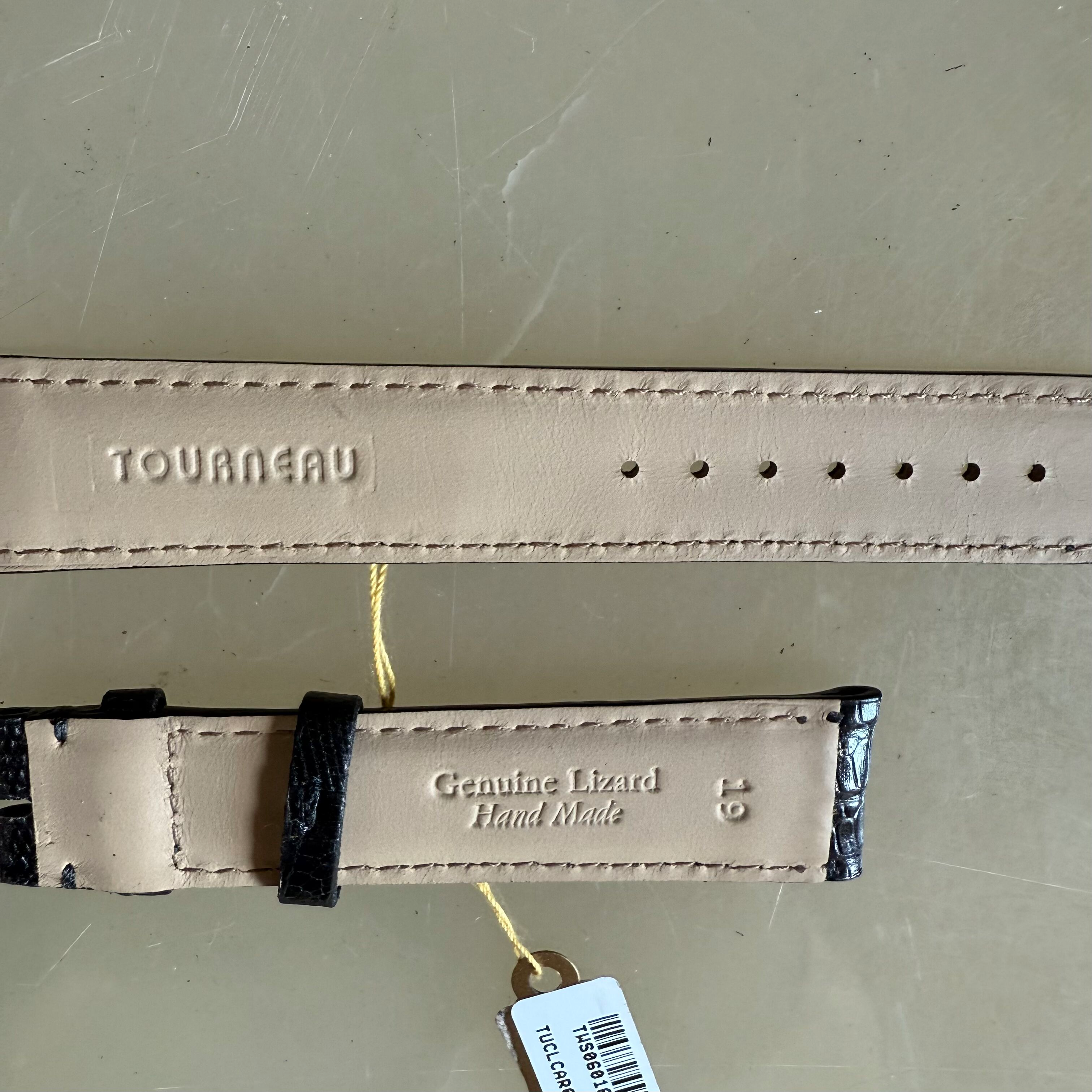 Genuine Lizard Black Watch Strap Band 19mm Padded & Stitched