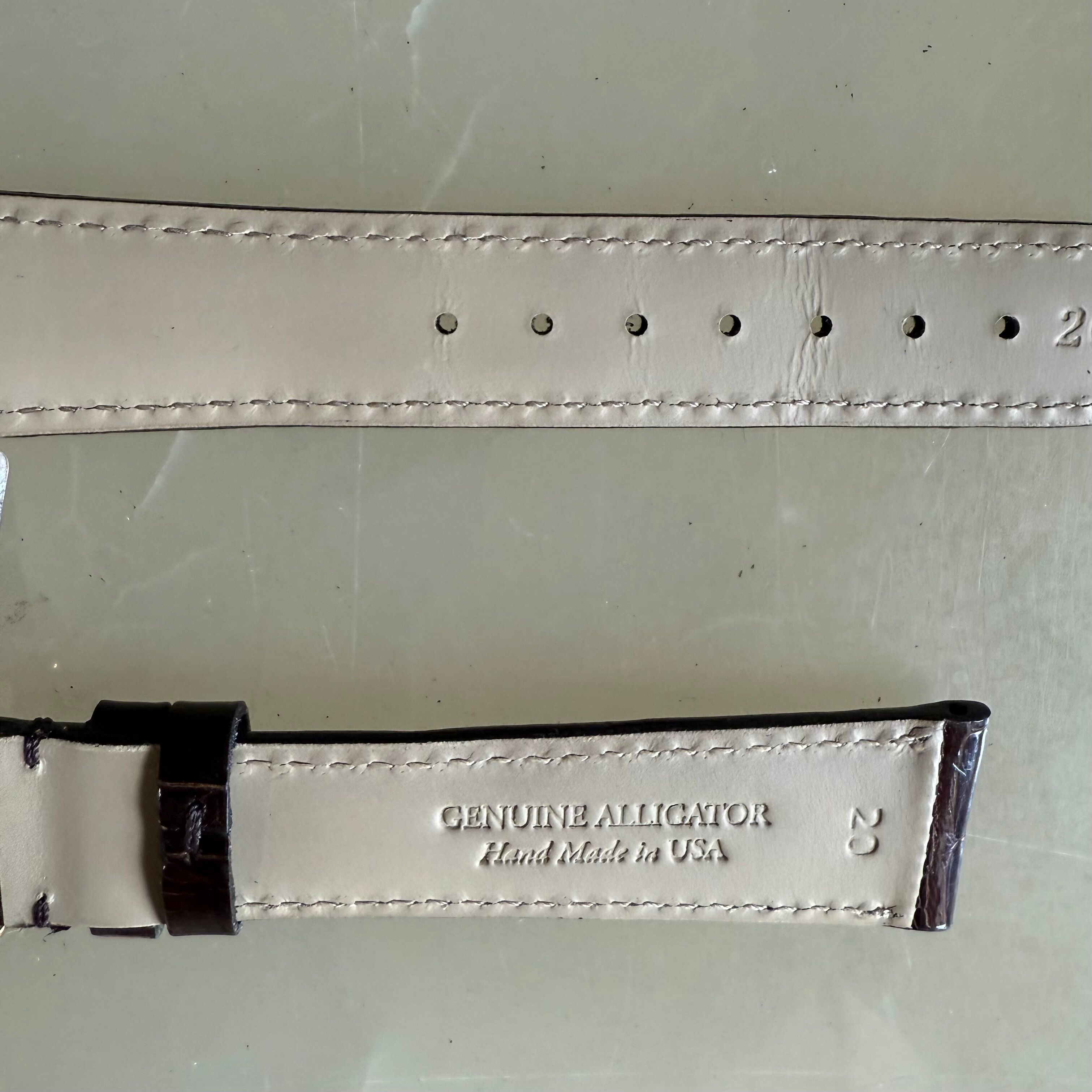 Genuine Alligator Brown Watch Strap Band 20mm Padded & Stitched with Buckle