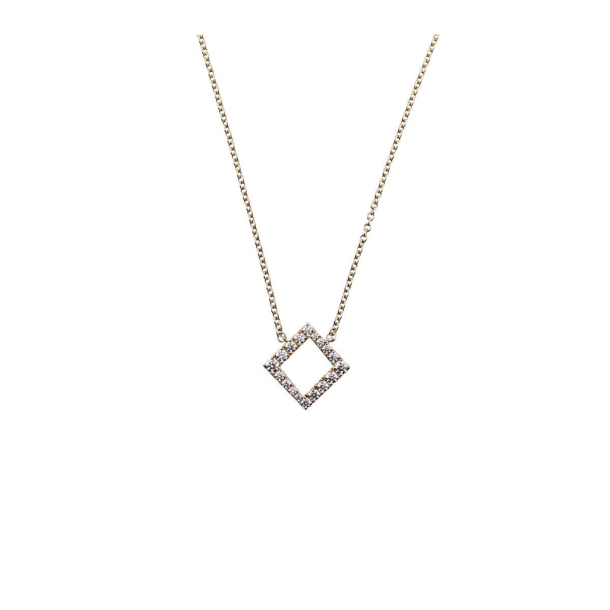 Hearts on Fire Ilia 18k Gold Diamond Square Pendant Necklace