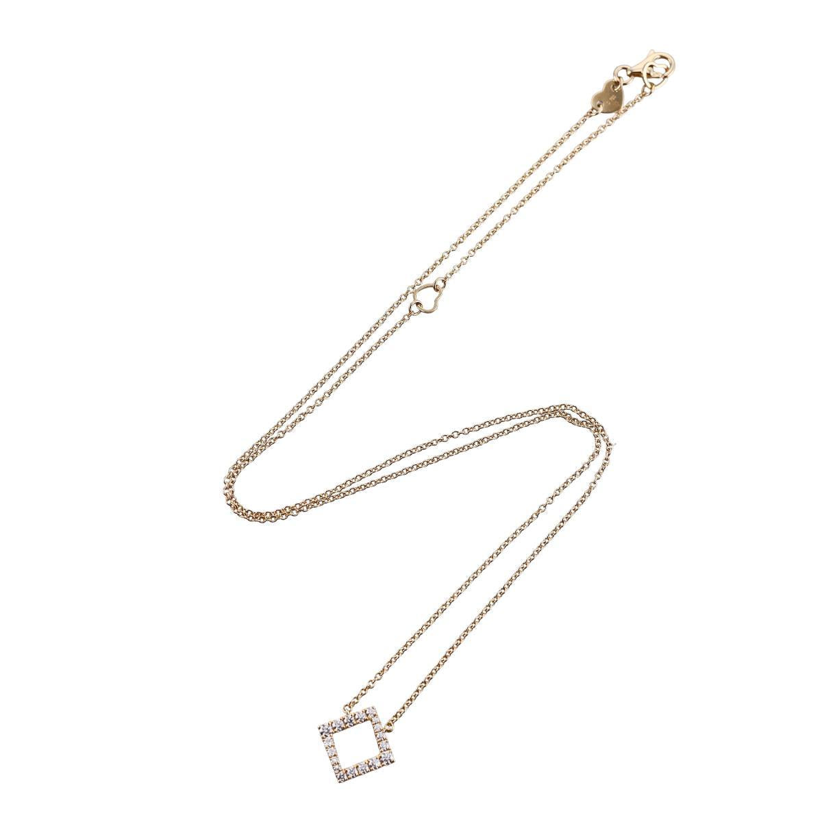 Hearts on Fire Ilia 18k Gold Diamond Square Pendant Necklace