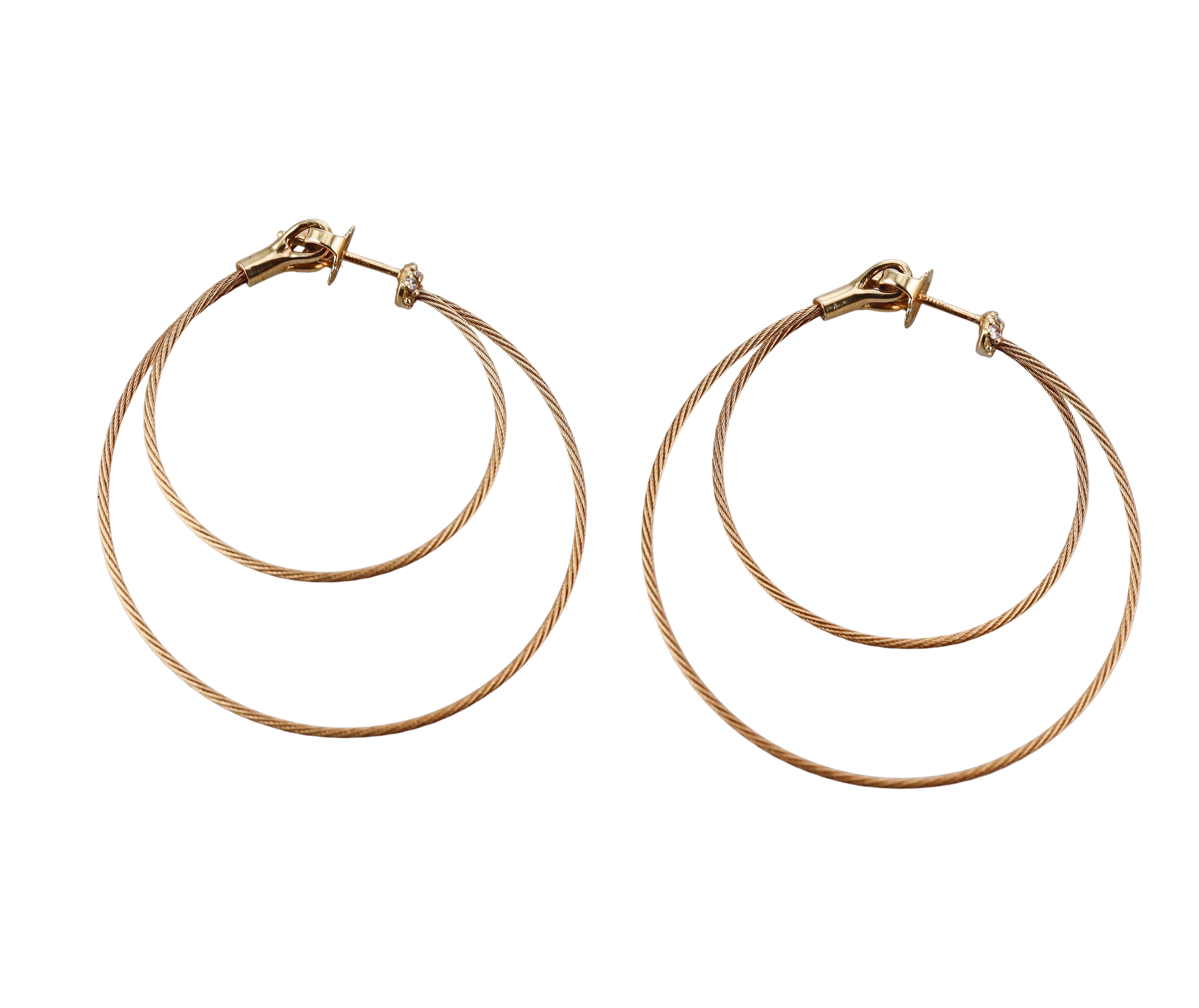 Paul Morelli Double Unity Hoop 18k Diamond Earrings