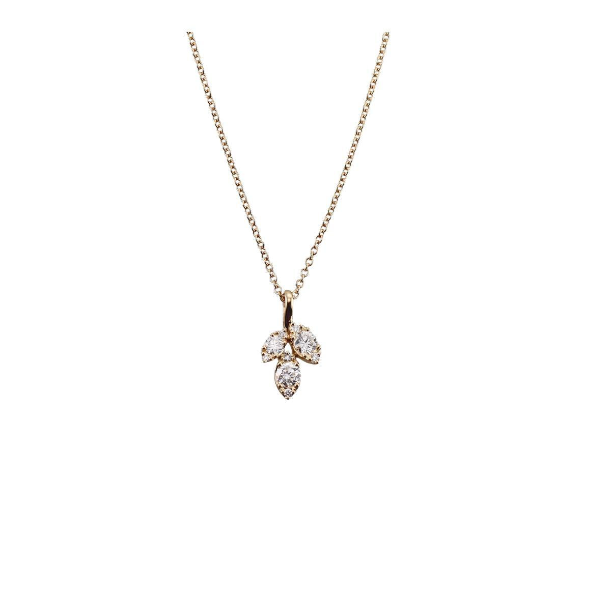 Memoire Vintage Petal 18k Gold Diamond Pendant Necklace