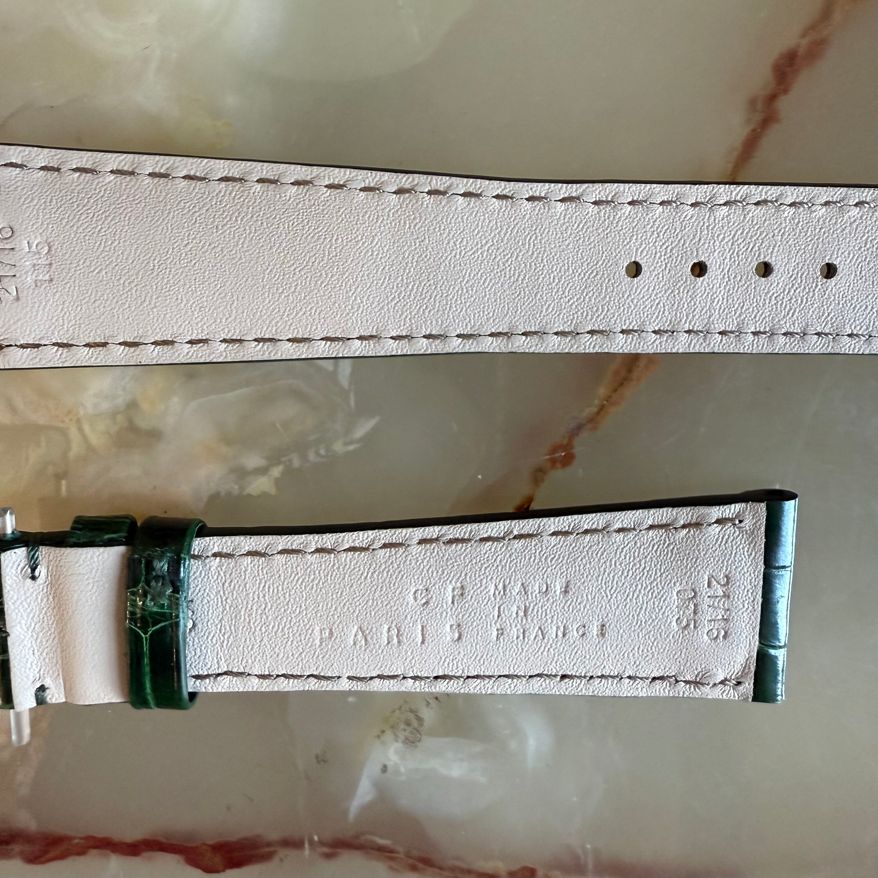 Genuine Crocodile Green Watch Strap Band 21mm Padded & Stitched