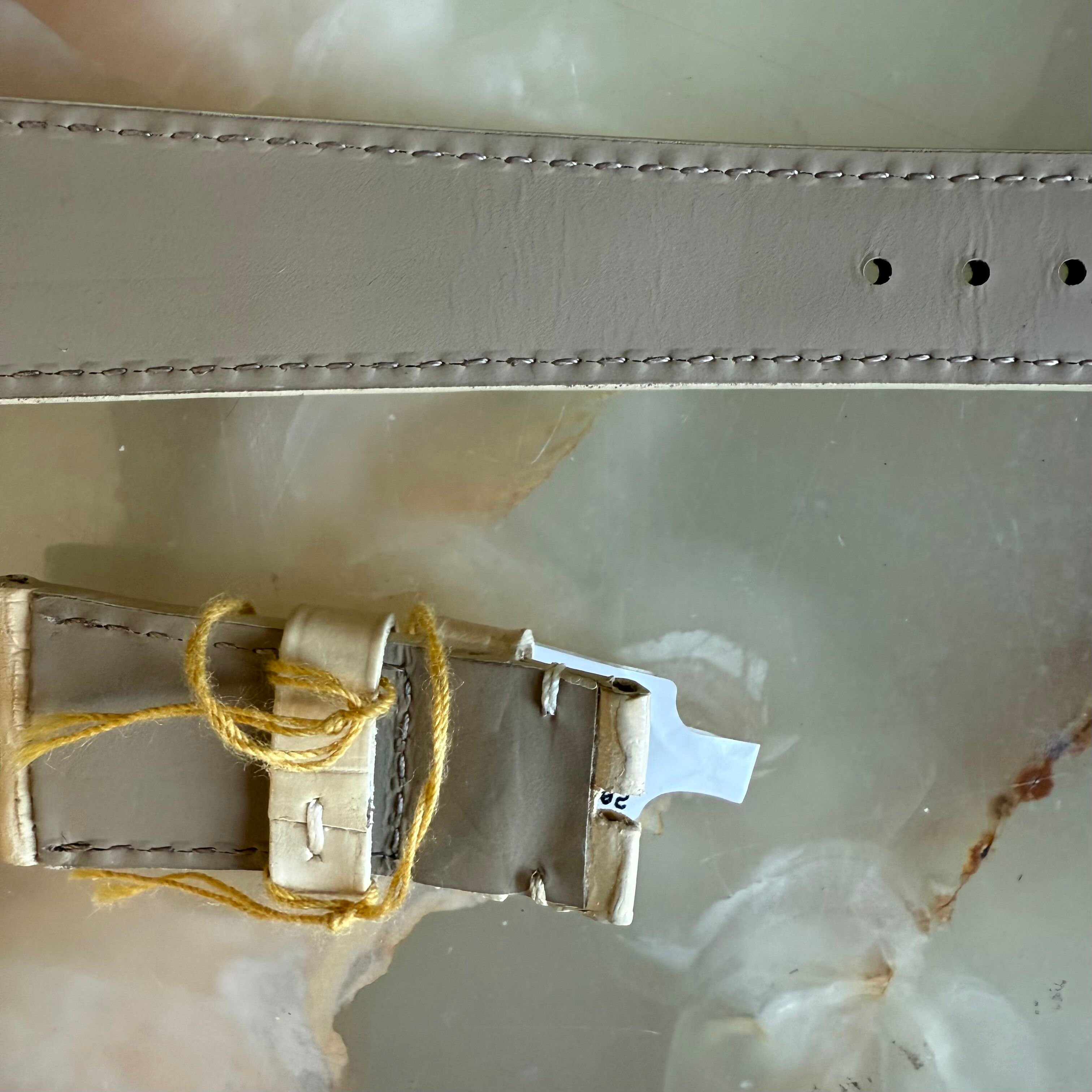 Genuine Crocodile Beige Watch Strap Band 20mm Padded & Stitched