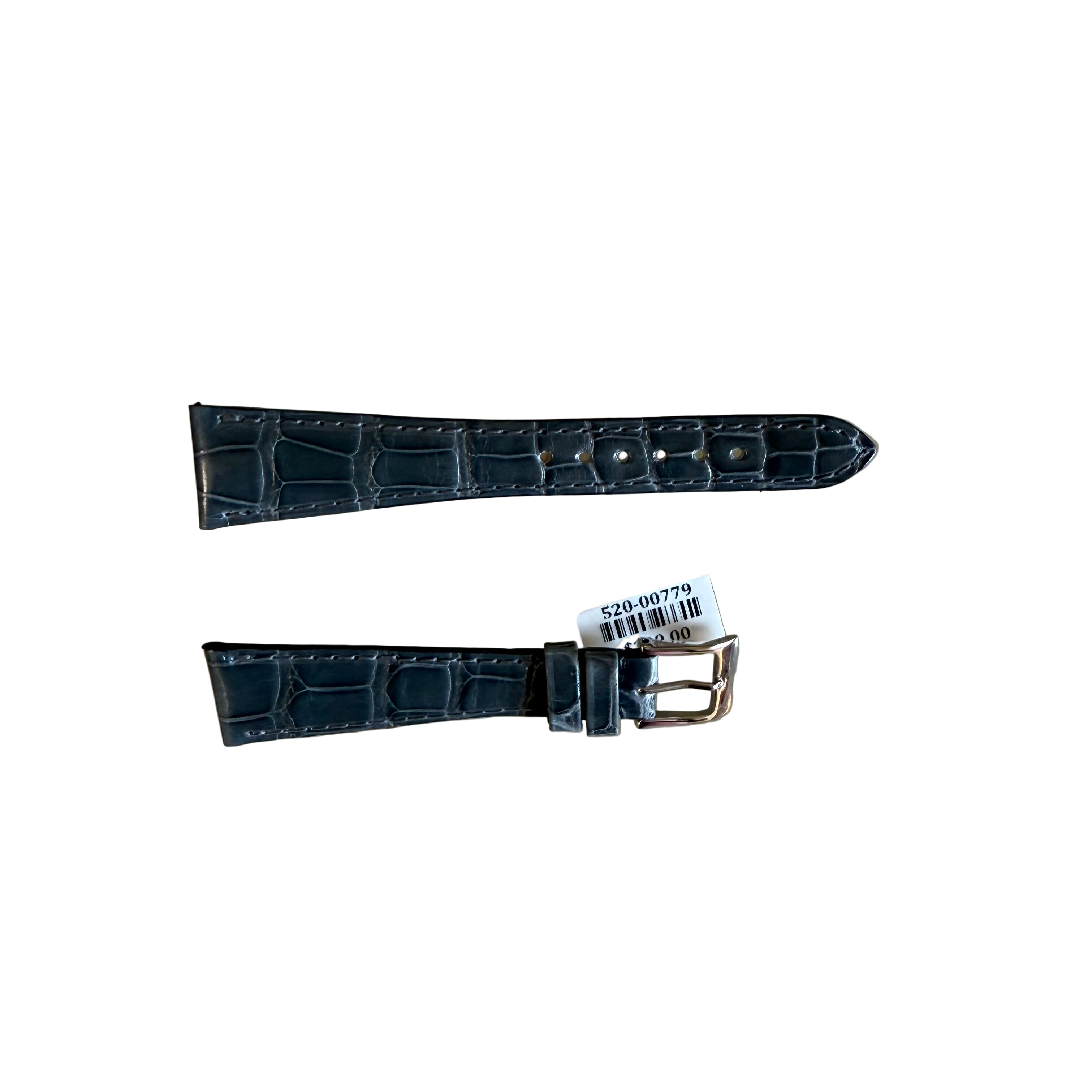 Genuine Crocodile Gray Watch Strap Band 19mm Padded & Stitched w Buckle