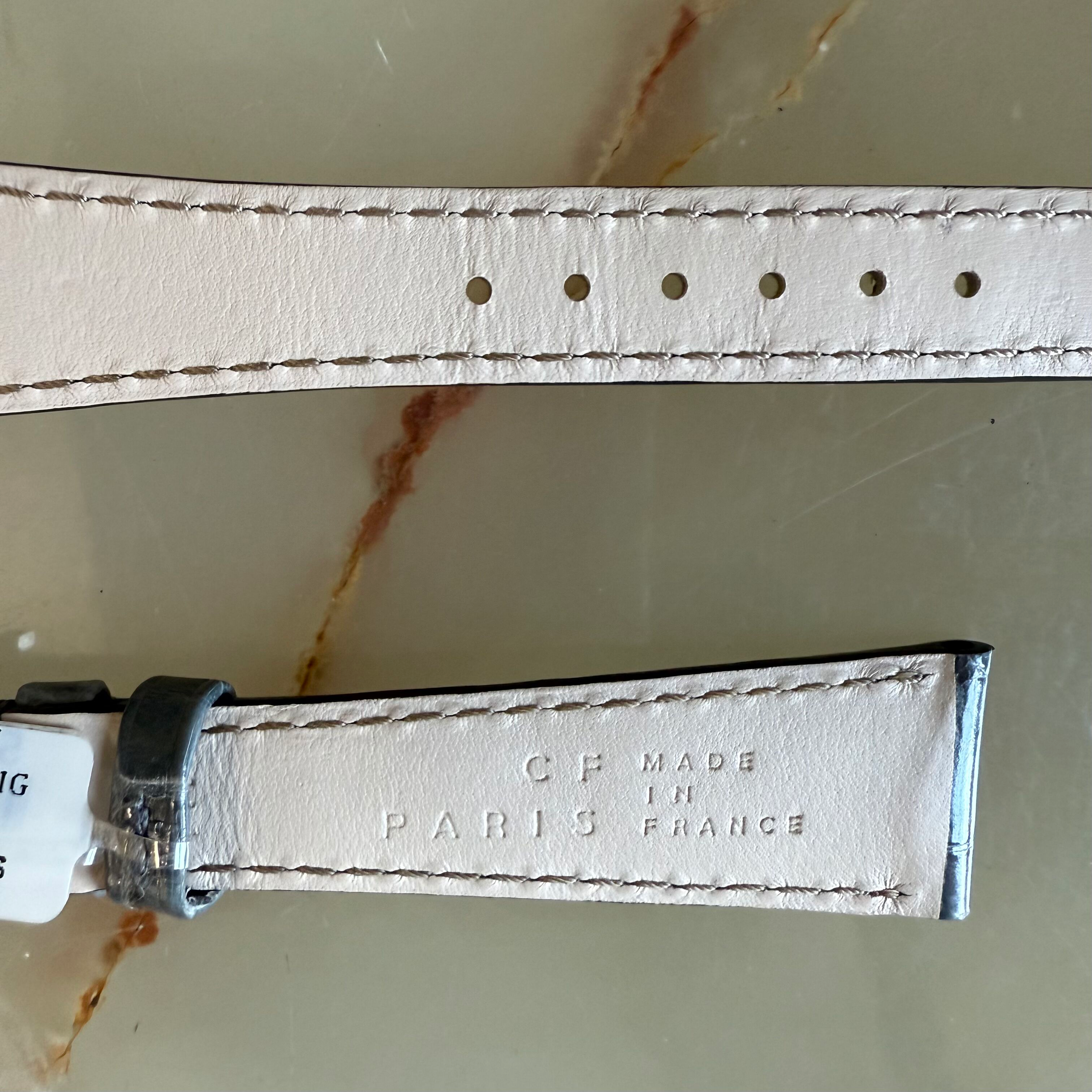 Genuine Crocodile Gray Watch Strap Band 19mm Padded & Stitched w Buckle