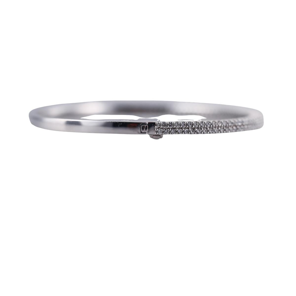 Memoire Paramount 18k Gold Diamond Double Row Bangle Bracelet
