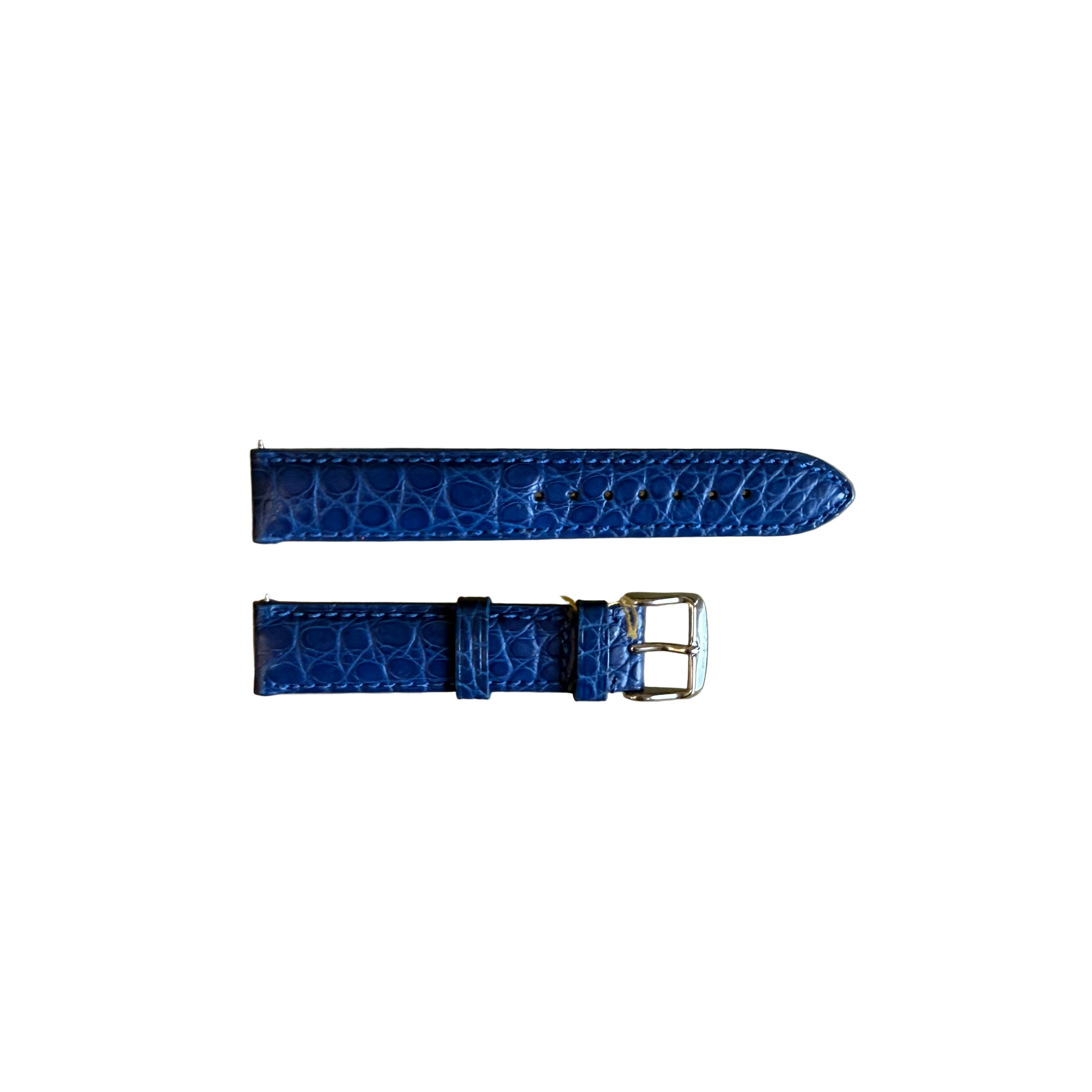 Genuine Alligator Blue Watch Strap Band 18mm Padded & Stitched w Buckle