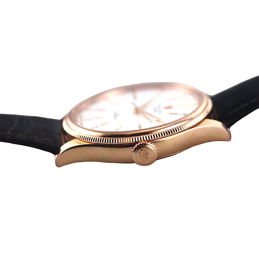 Rolex Cellini Time 39mm White Dial Rose Gold Watch 50505
