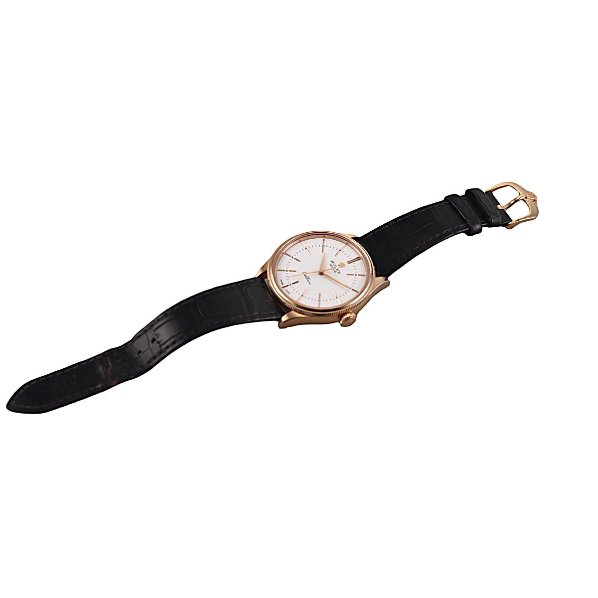Rolex Cellini Time 39mm White Dial Rose Gold Watch 50505