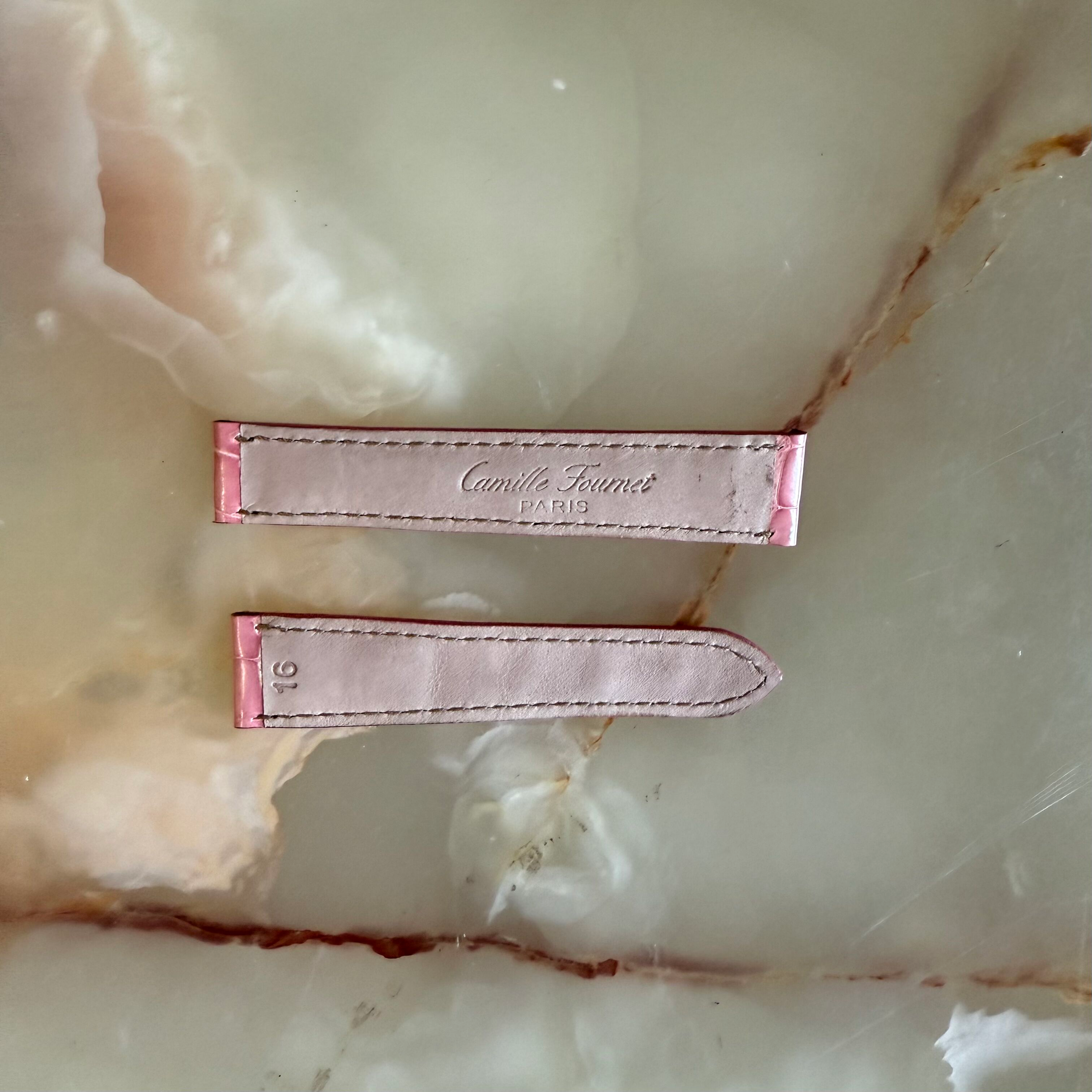 Genuine Alligator Pink Watch Strap Band 16mm Padded & Stitched