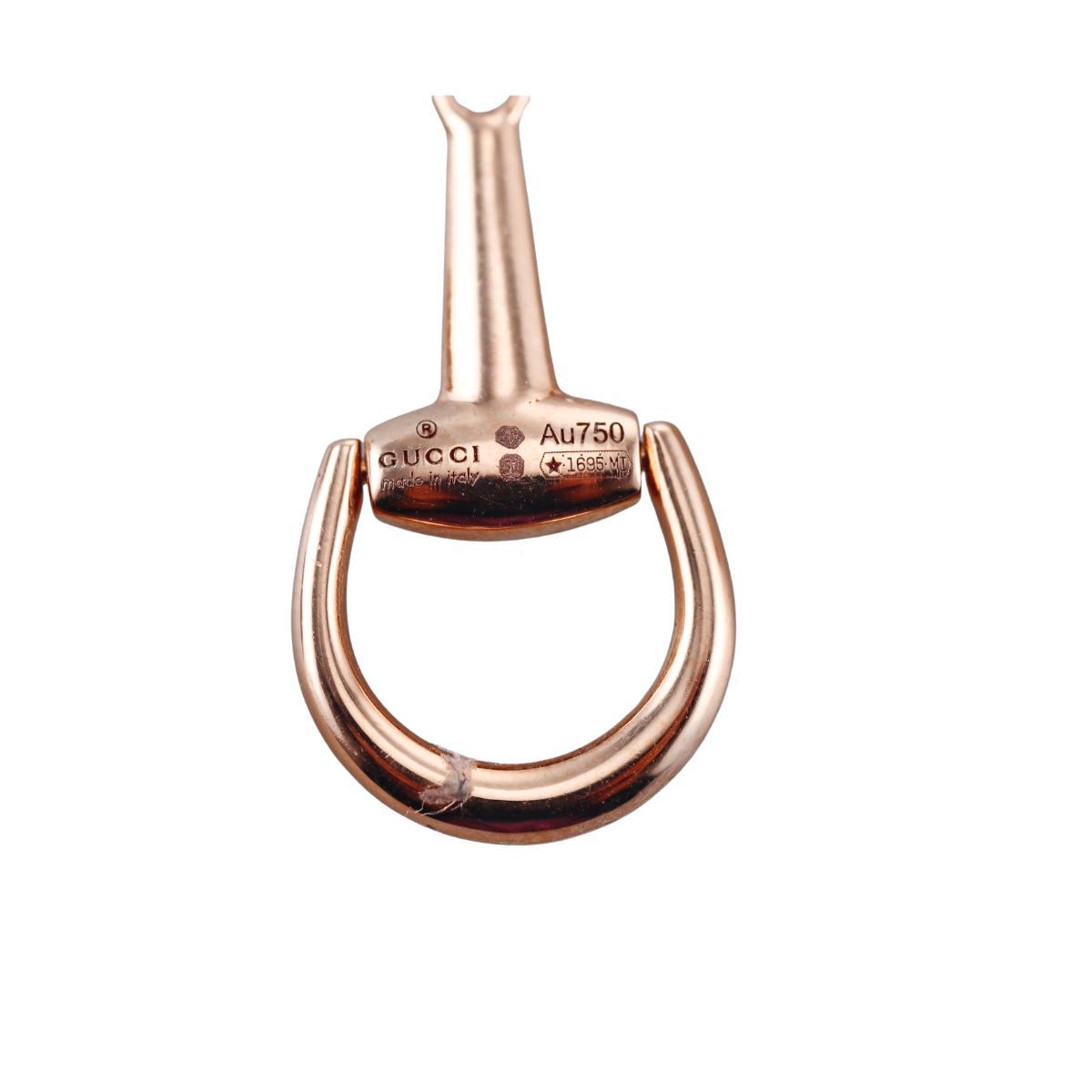Gucci Horsebit 18K Gold Diamond Multi Way Earrings