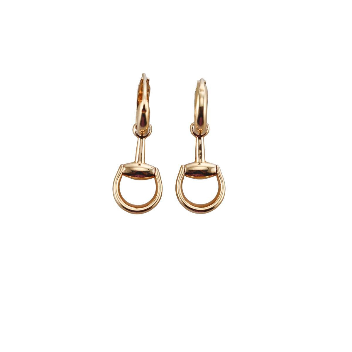 Gucci Horsebit 18K Gold Drop Earrings