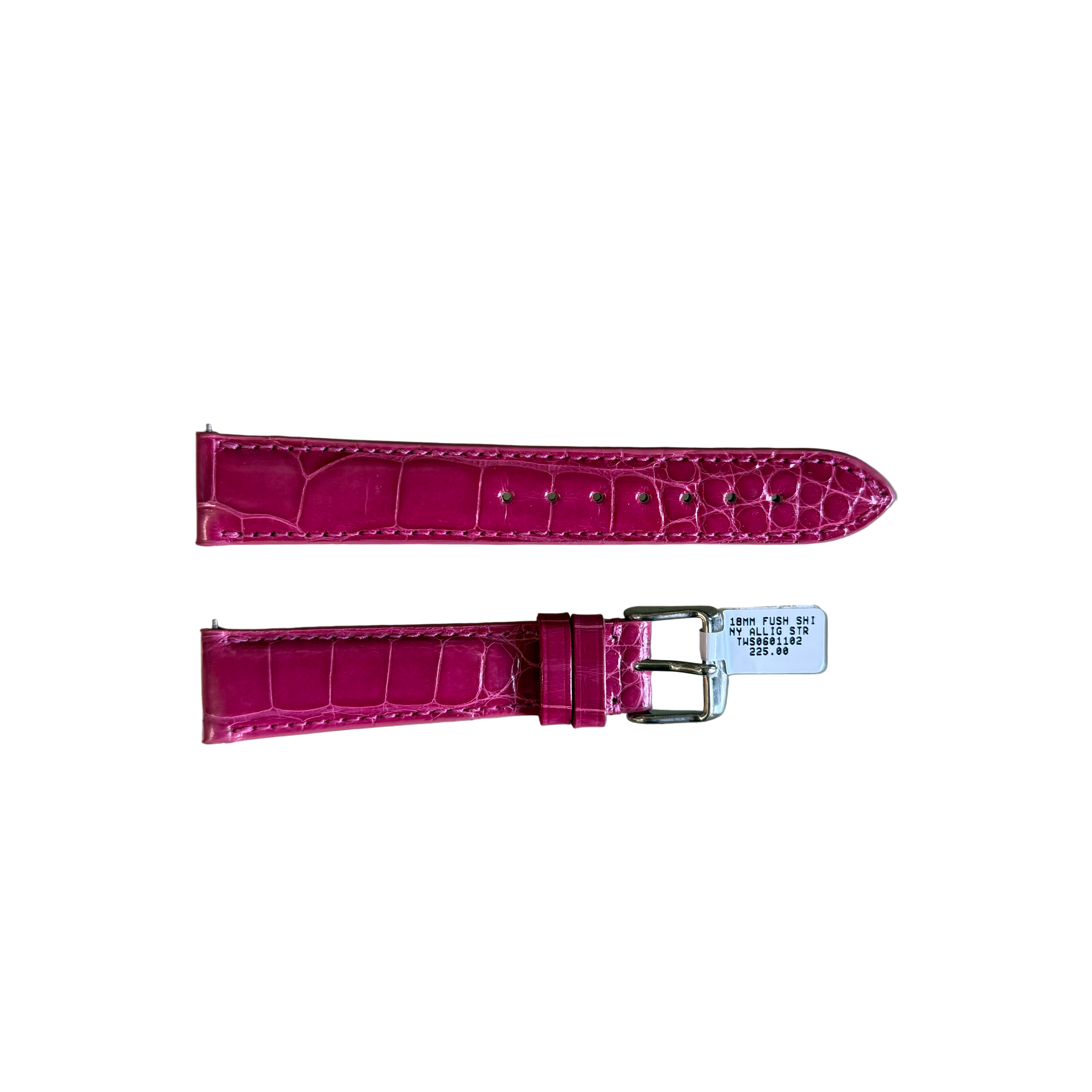 Genuine Alligator Pink Watch Strap Band 18mm Padded & Stitched w Buckle