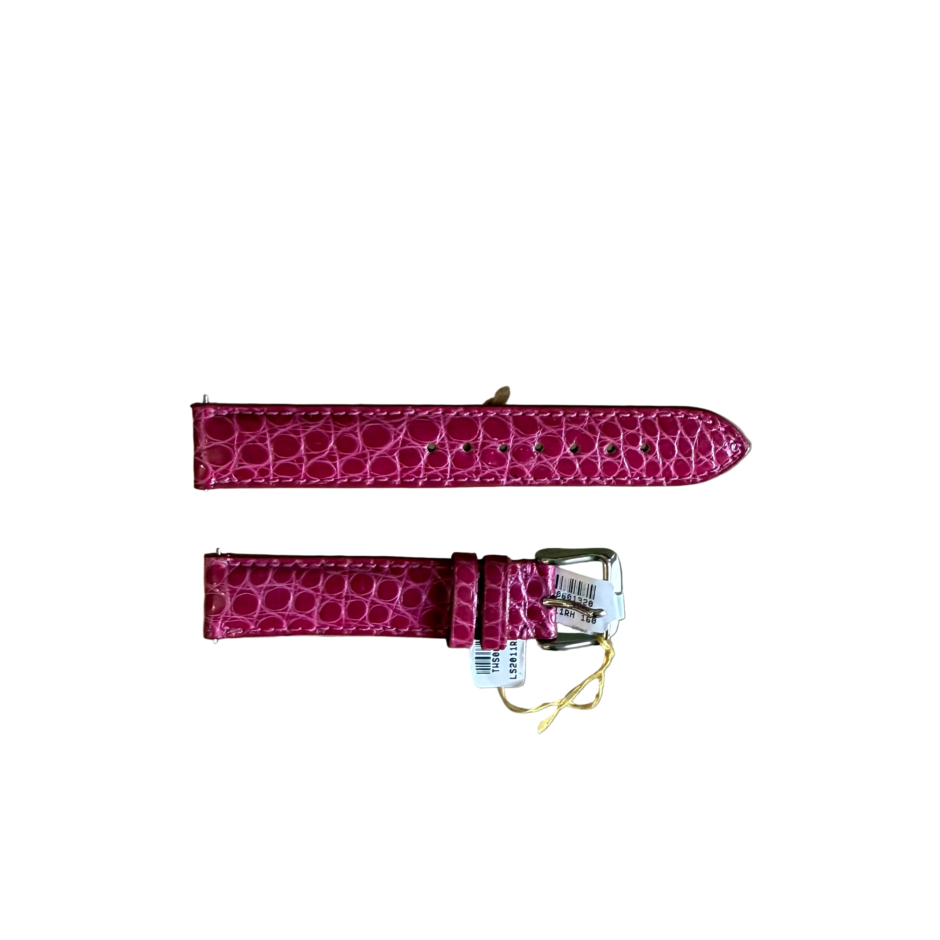 Genuine Alligator Pink Watch Strap Band 16mm Padded & Stitched w Buckle