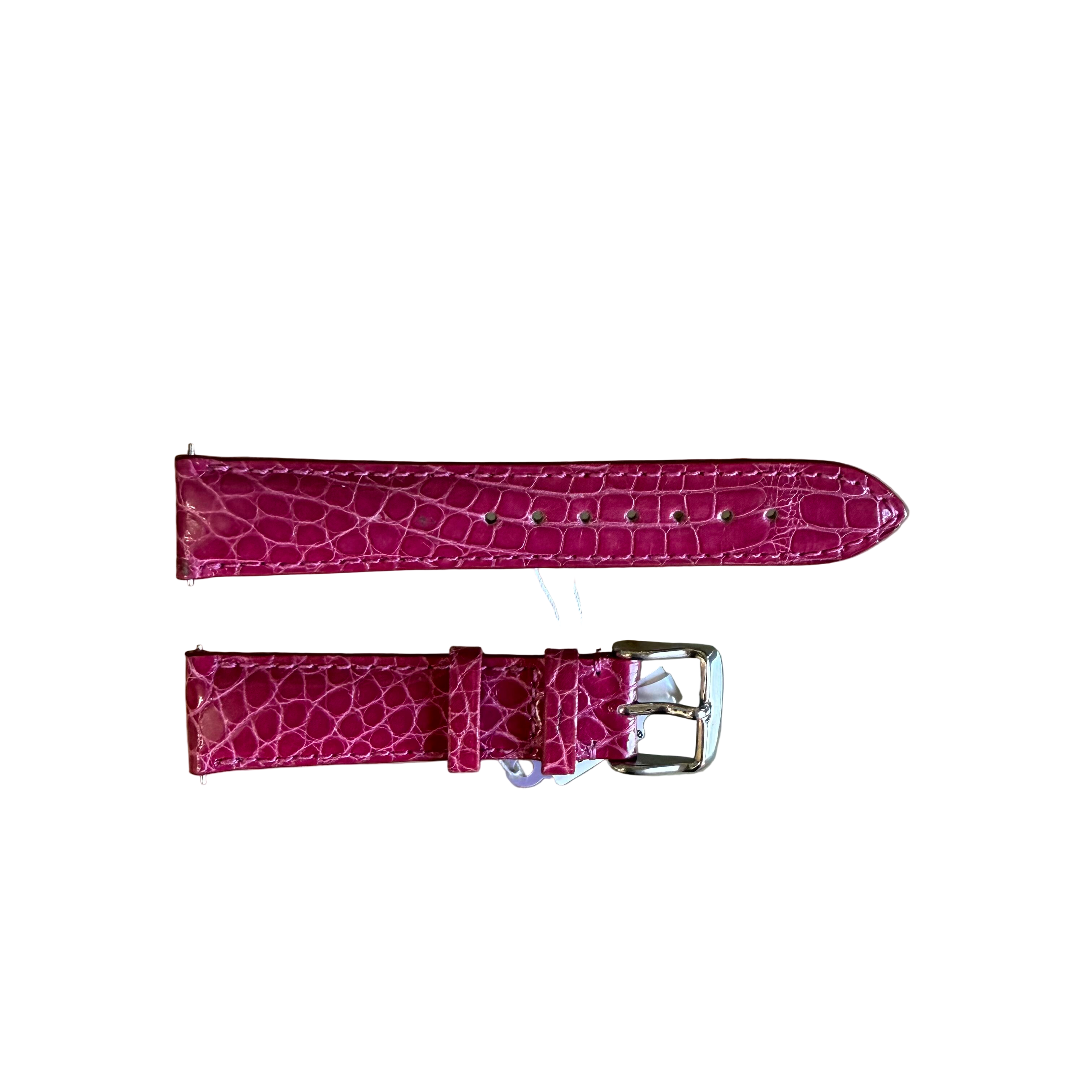 Genuine Alligator Pink Watch Strap Band 18mm Padded & Stitched w Buckle