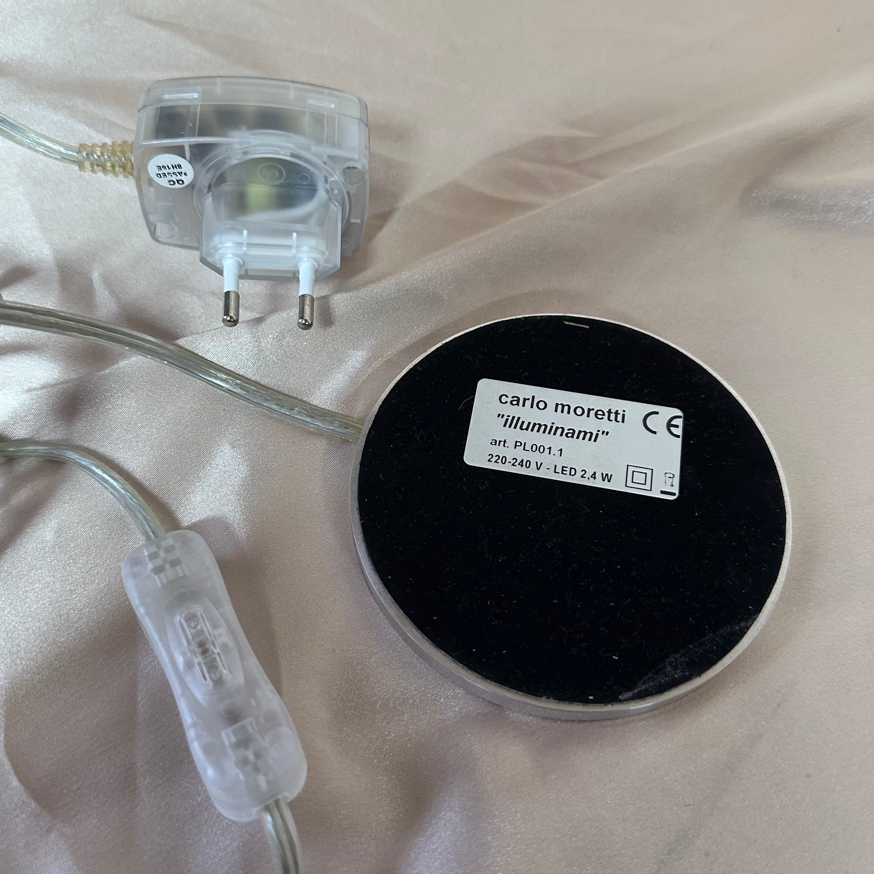 Carlo Moretti Murano Glass Nastrino Lamp Portable Table LED Light