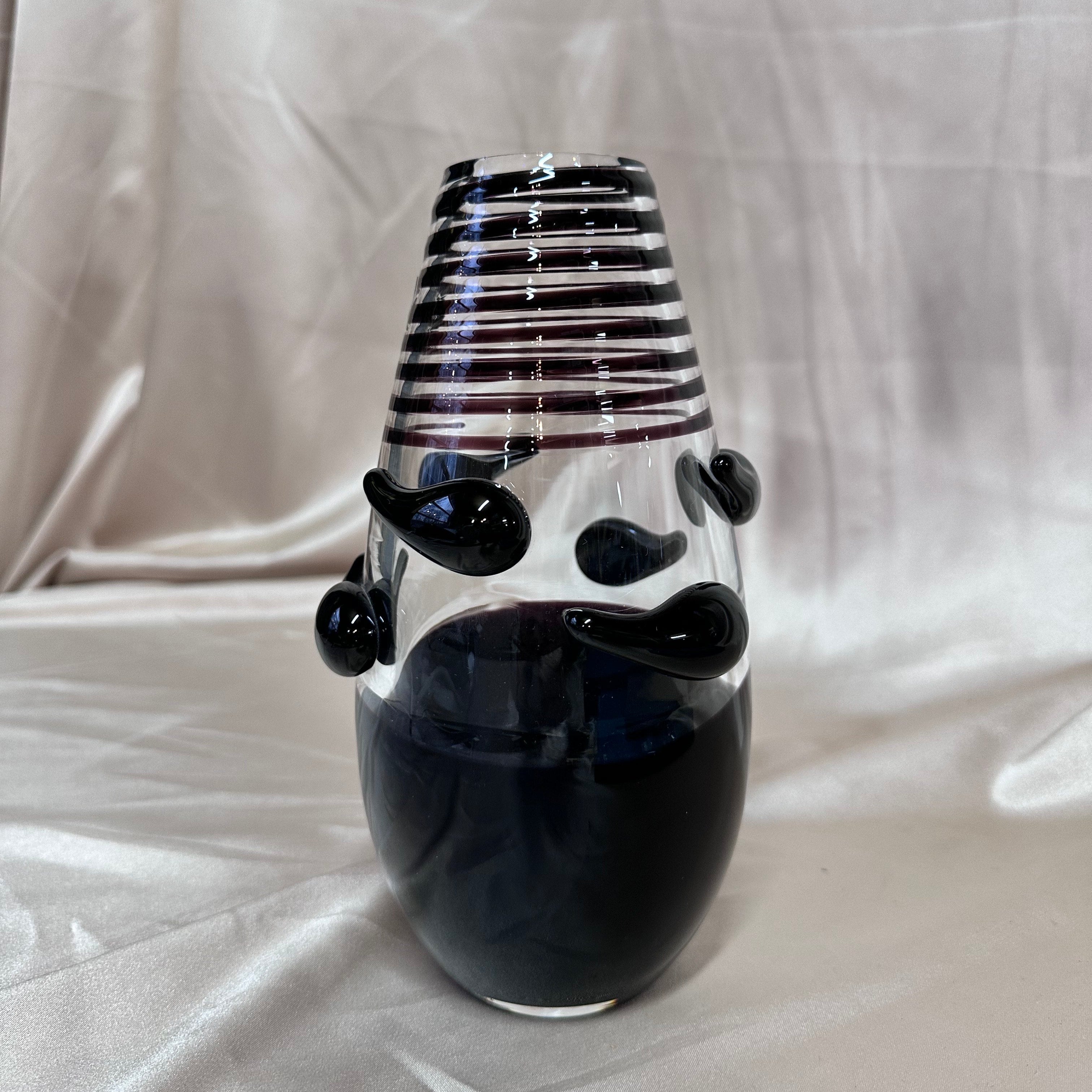 2007 Certified Carlo Moretti Nero Ruffo Murano Glass Vase Limited Edition 129/222